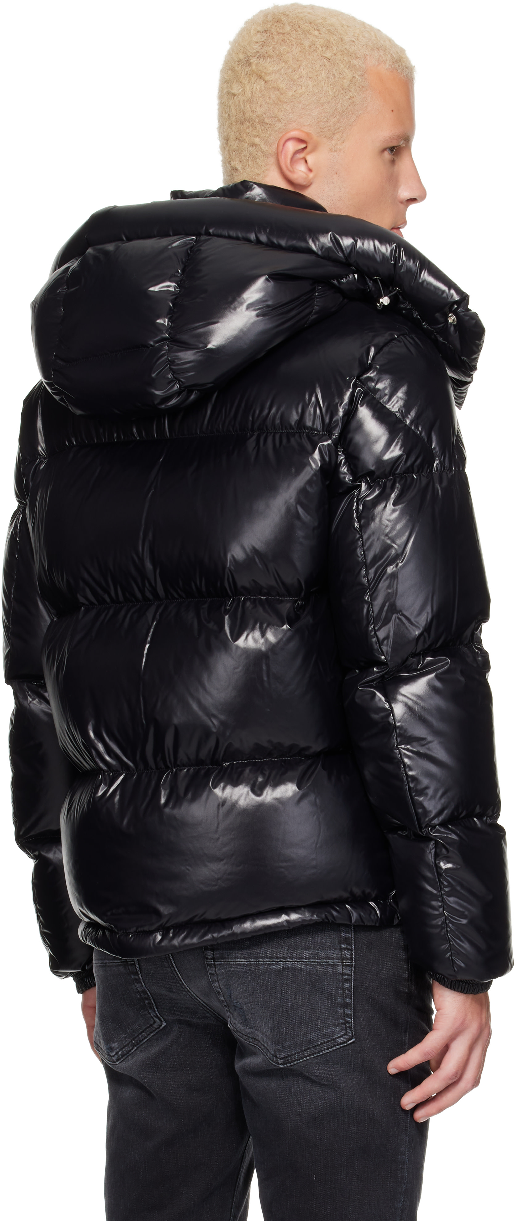 Moncler: ブラック Montbeliard フード付き ショート ダウンジャケット