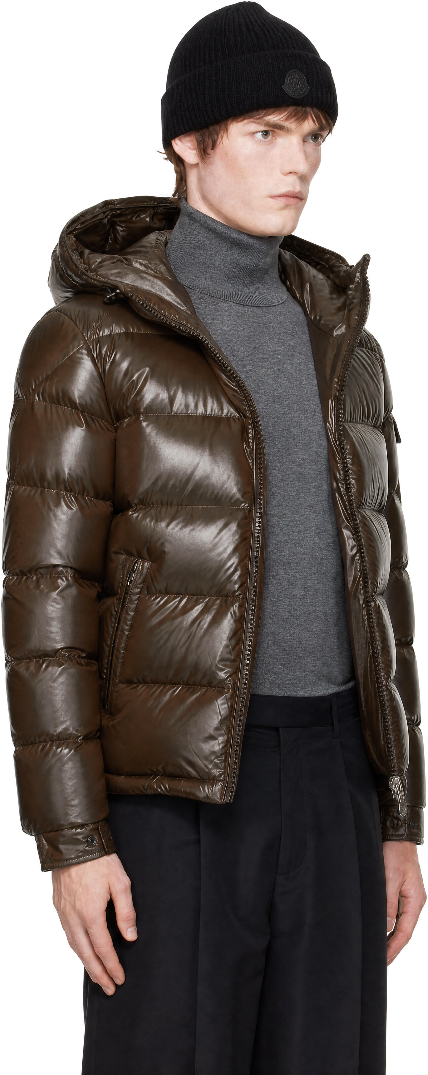 Moncler - Brown Maya Hooded Short Down Jacket