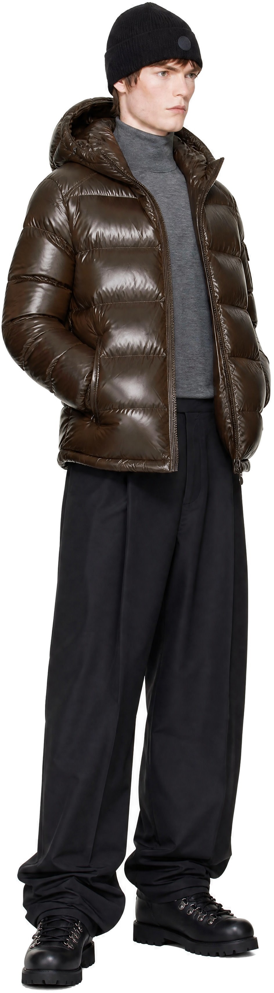 Moncler - Brown Maya Hooded Short Down Jacket