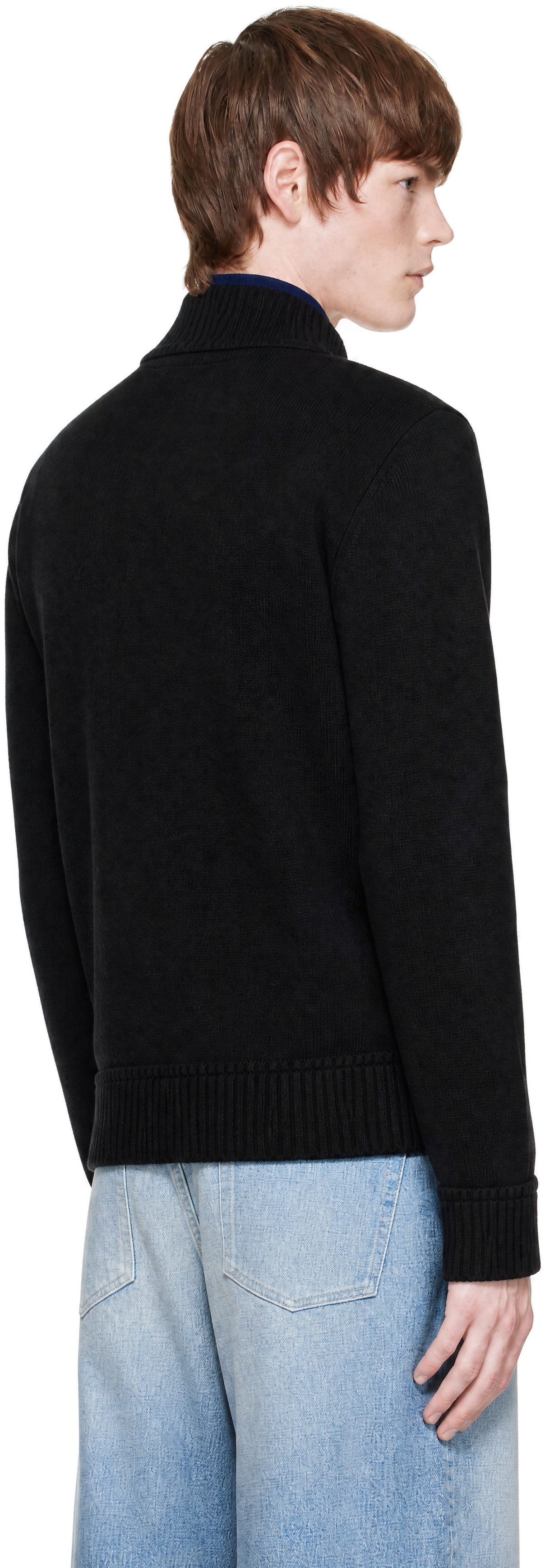 Moncler - Black Wool & Nylon Down Cardigan