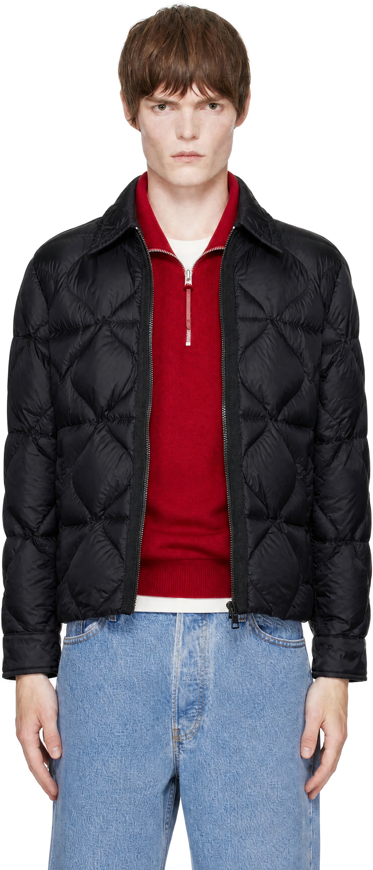 Moncler - Black Down Diamond Quilted Shirt Jacket