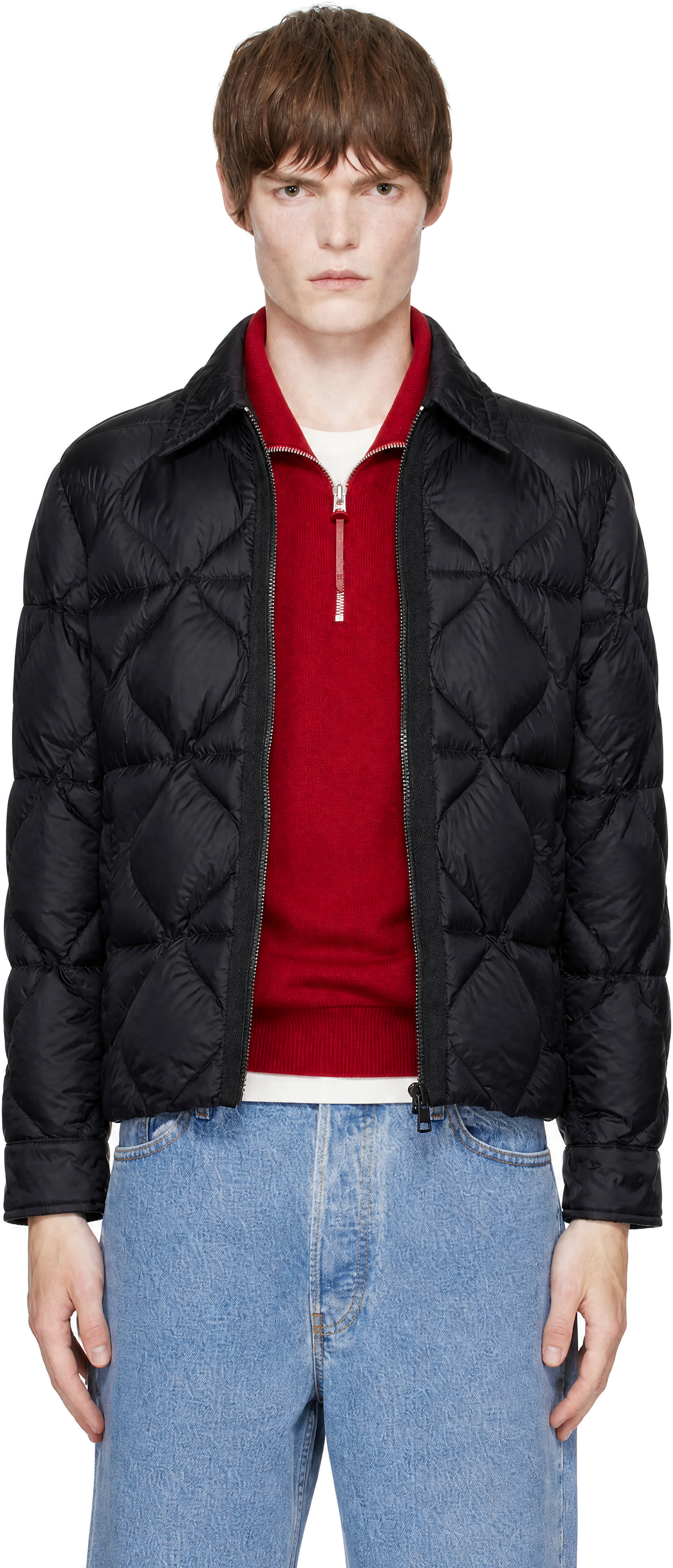 Moncler - Black Down Diamond Quilted Shirt Jacket