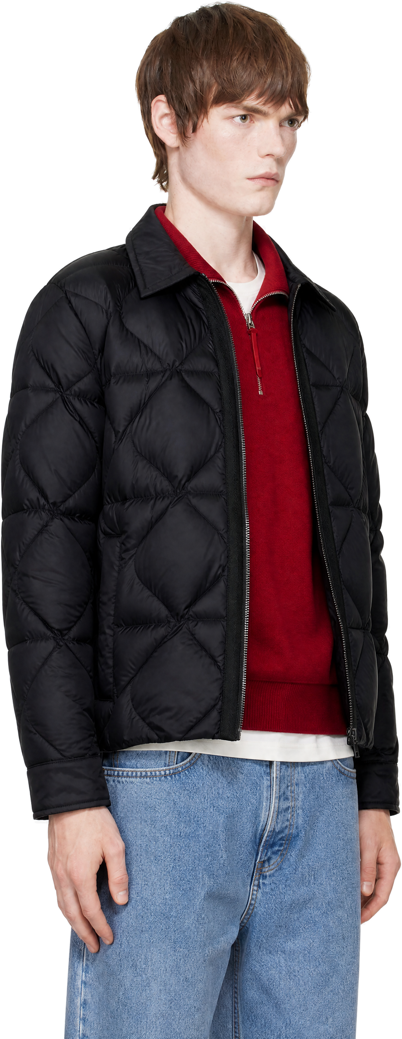 Moncler - Black Down Diamond Quilted Shirt Jacket