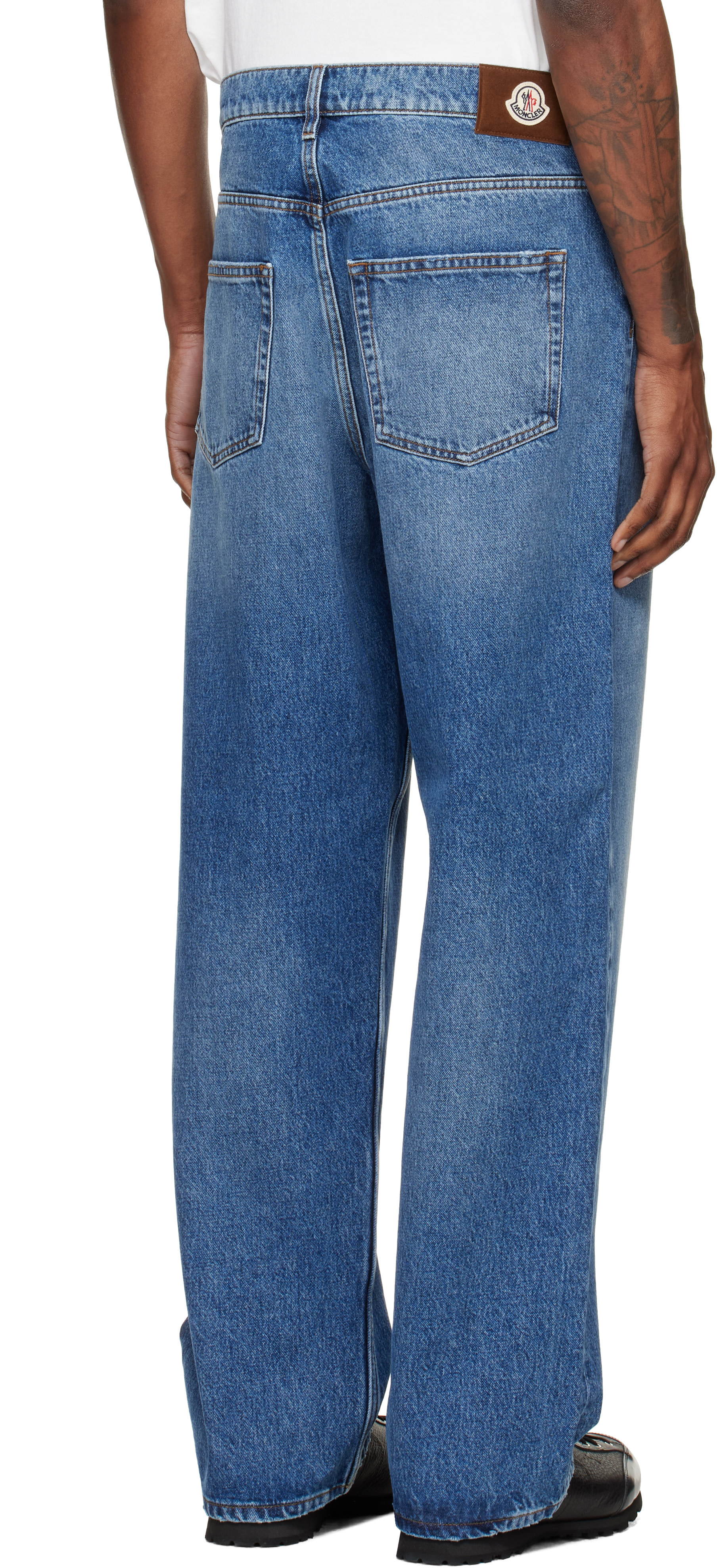 MONCLER デニムパンツ ライトブルー 30 Moncler: Blue Straight Leg Denim Jeans | SSENSE