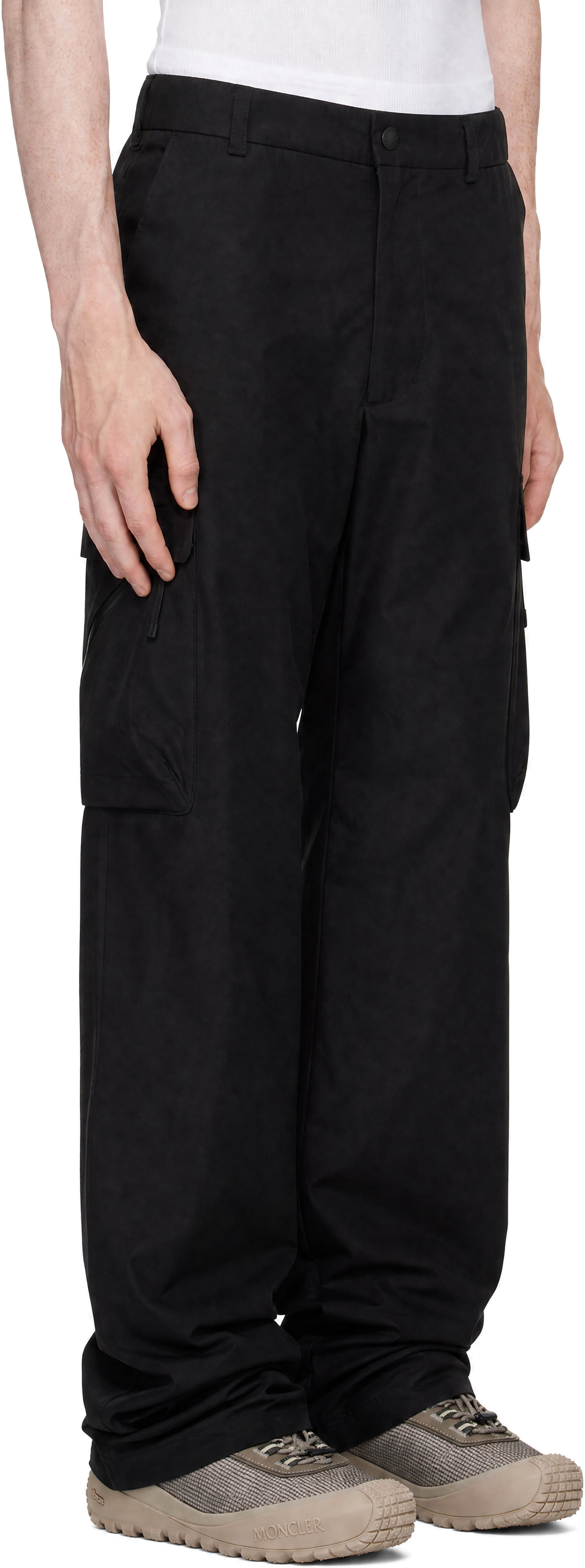 Moncler - Black Logo Zip Cargo Pants