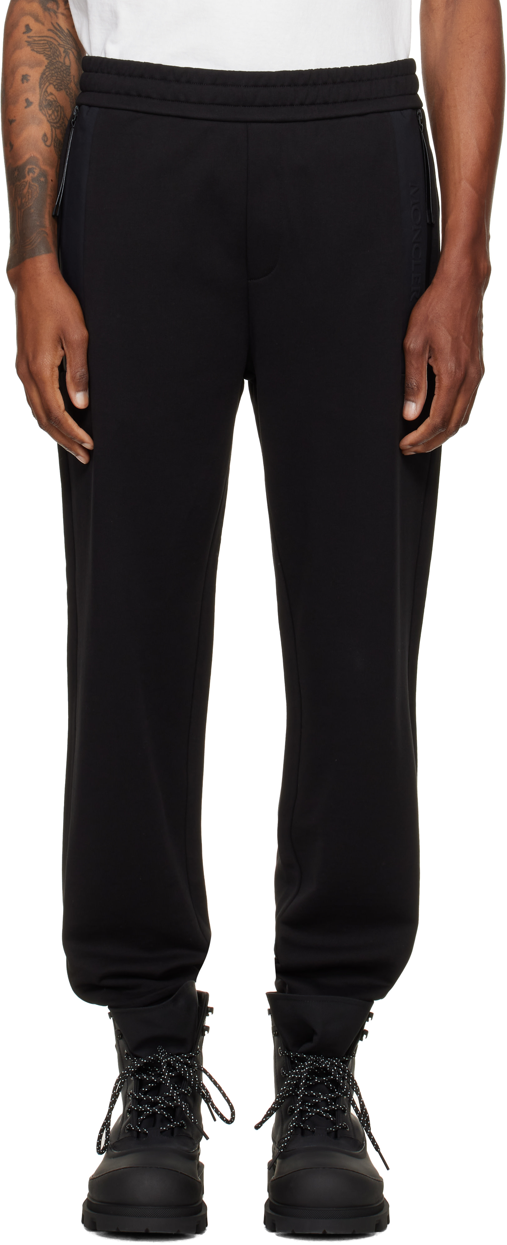 Moncler - Black Cotton Terry Sweatpants