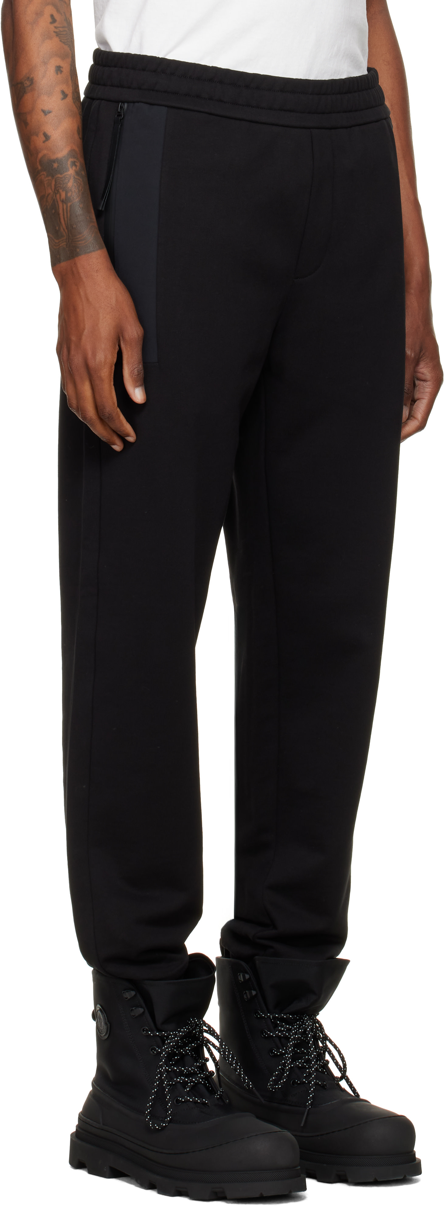 Moncler - Black Cotton Terry Sweatpants