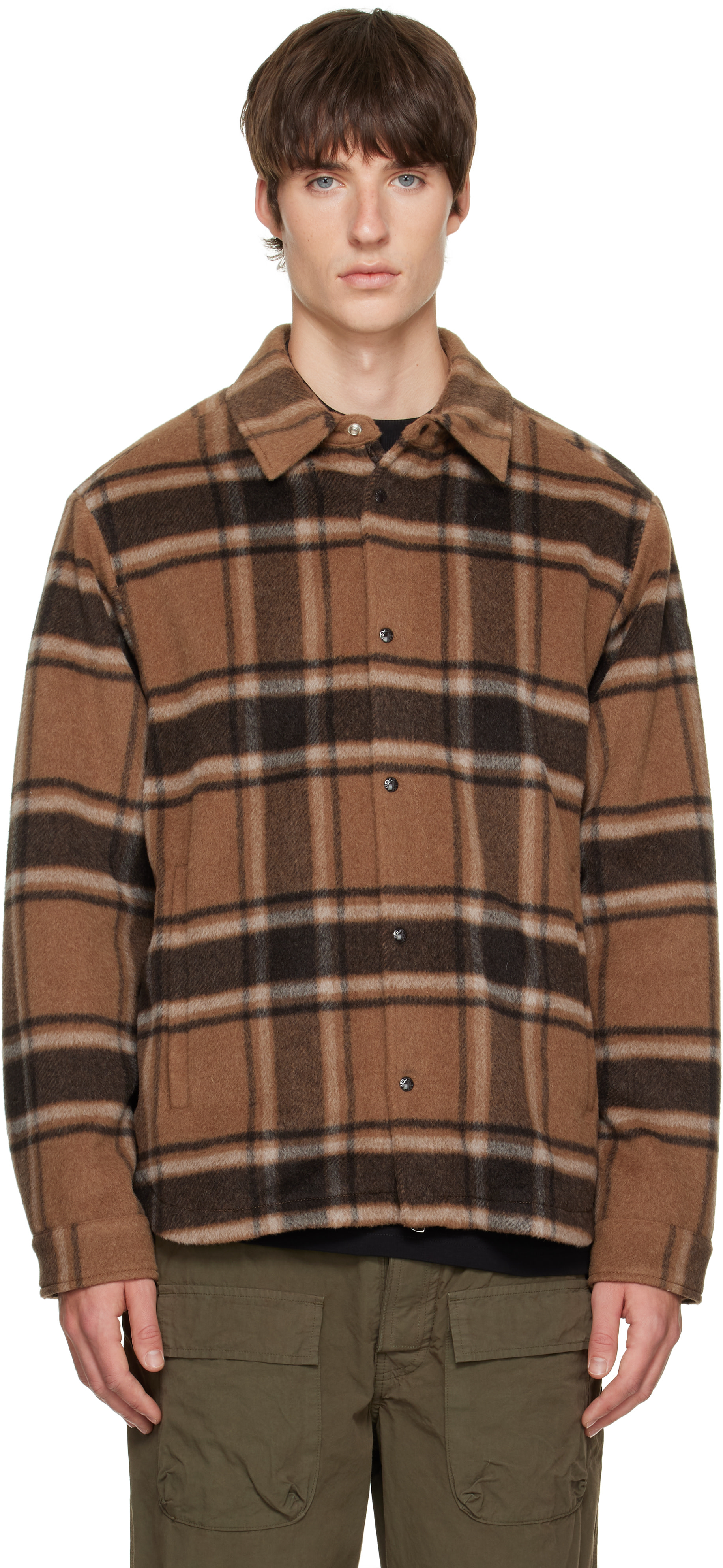 Moncler - Brown Flannel Lined Overshirt