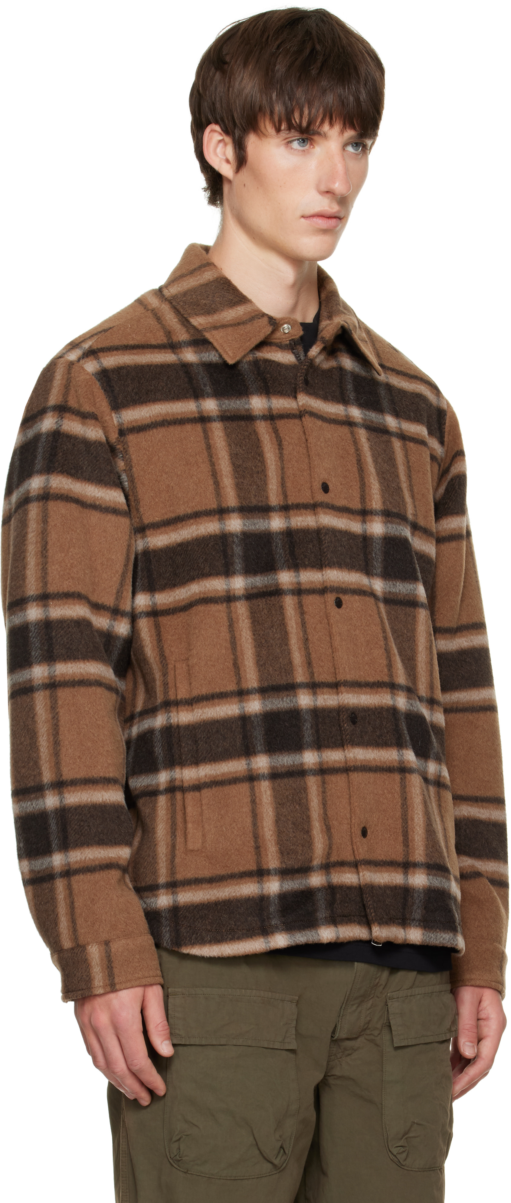 Moncler - Brown Flannel Lined Overshirt