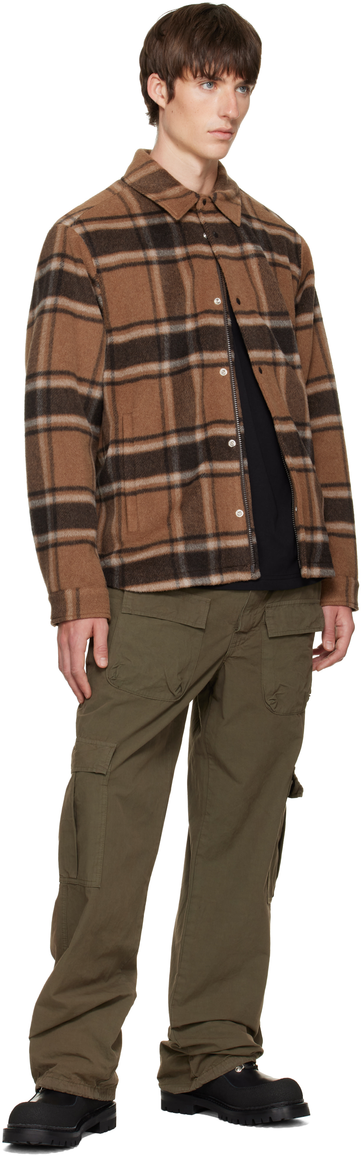 Moncler - Brown Flannel Lined Overshirt