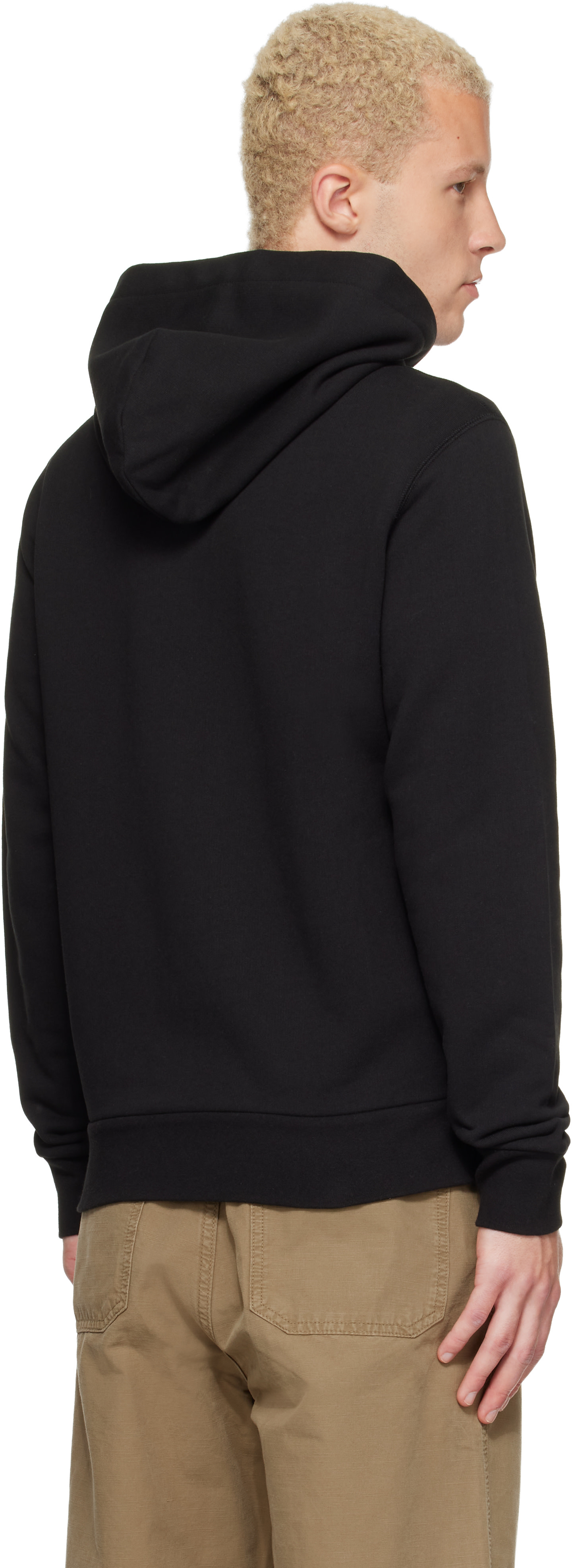 Moncler - Pull à capuche noir à glissière