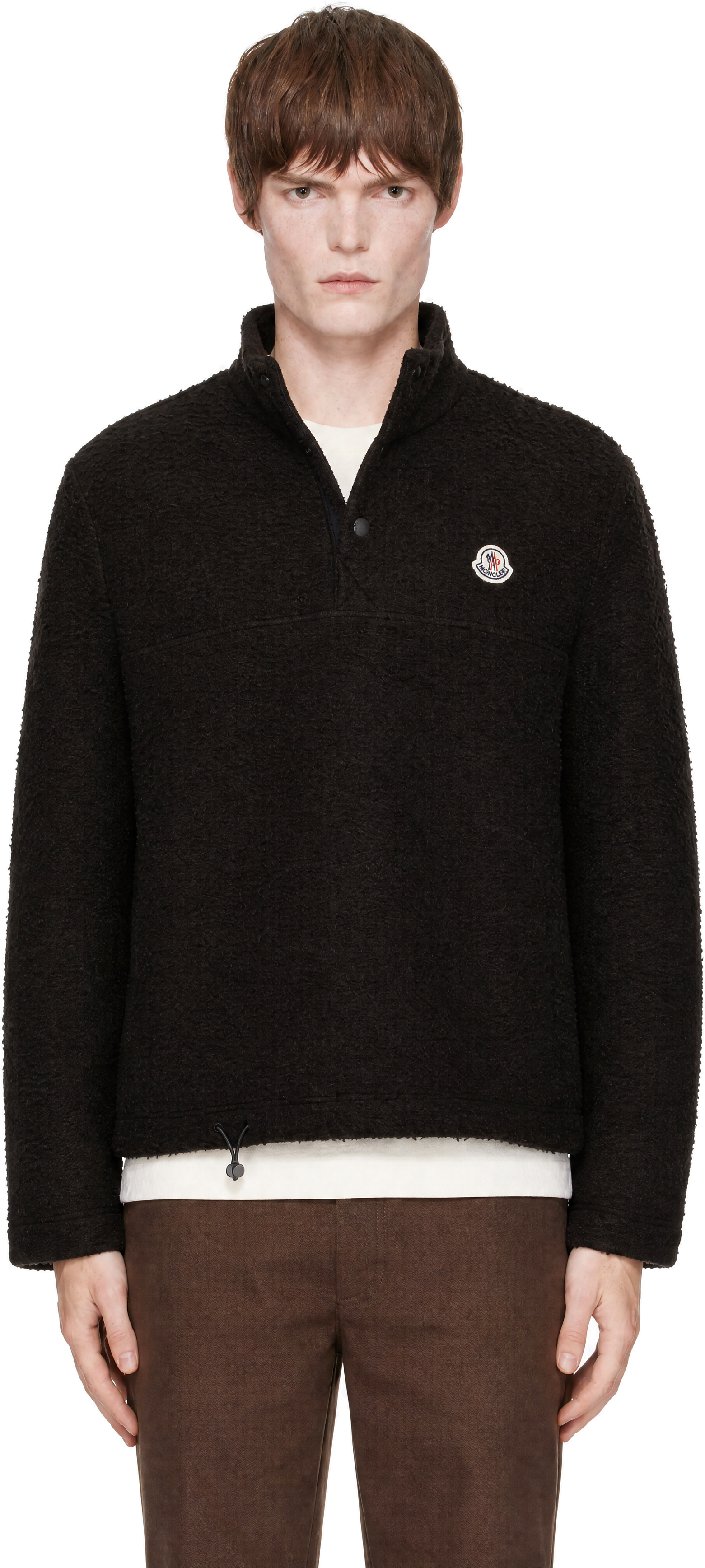 Moncler - Brown Half-Button Wool Sweater