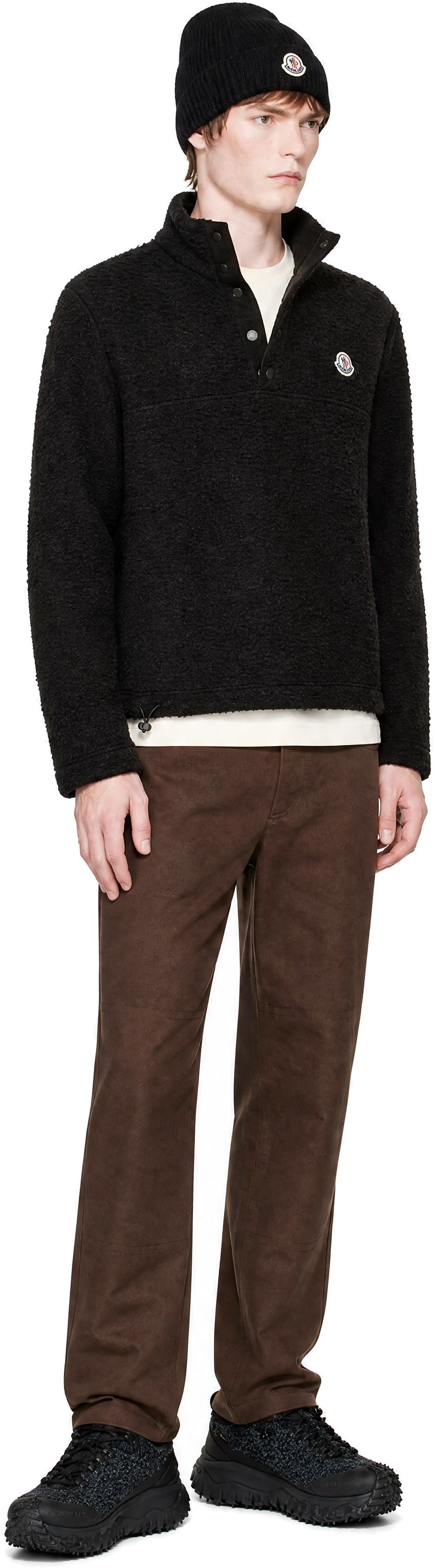 Moncler - Brown Half-Button Wool Sweater