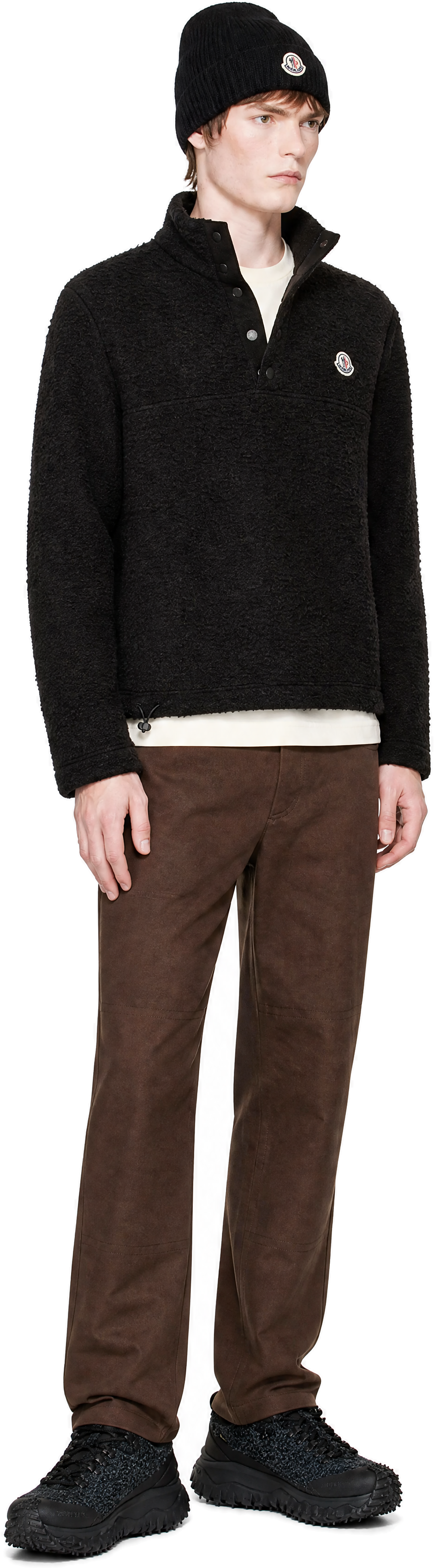 Moncler - Brown Half-Button Wool Sweater