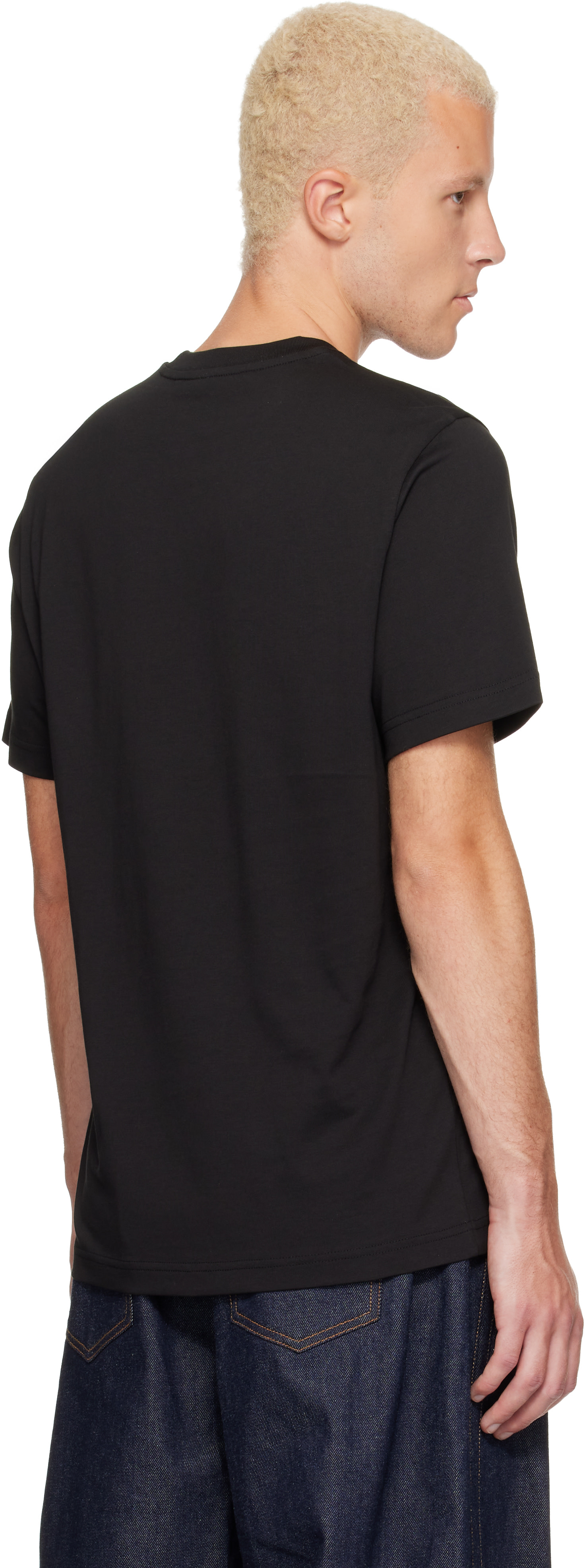 Moncler: Black Mon Duck Logo Cotton T-shirt | SSENSE