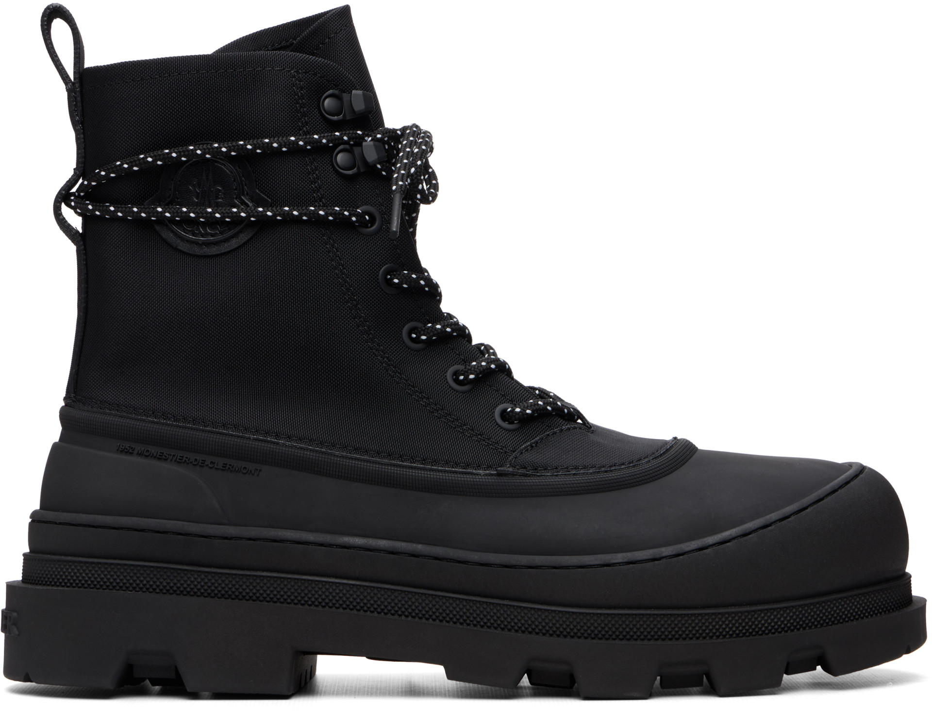 Moncler: Black Vera Sheal Lace-Up Boots | SSENSE