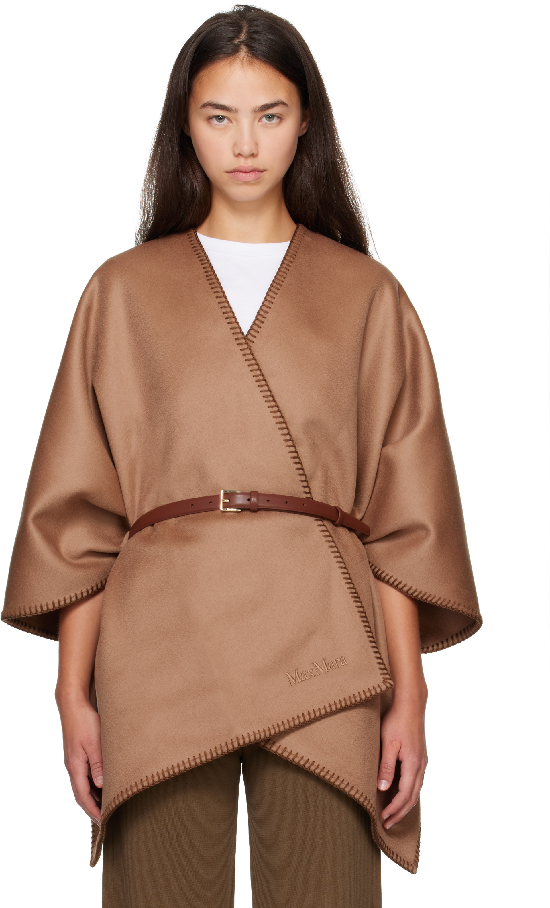 Max Mara - Écharpe Colomba brune