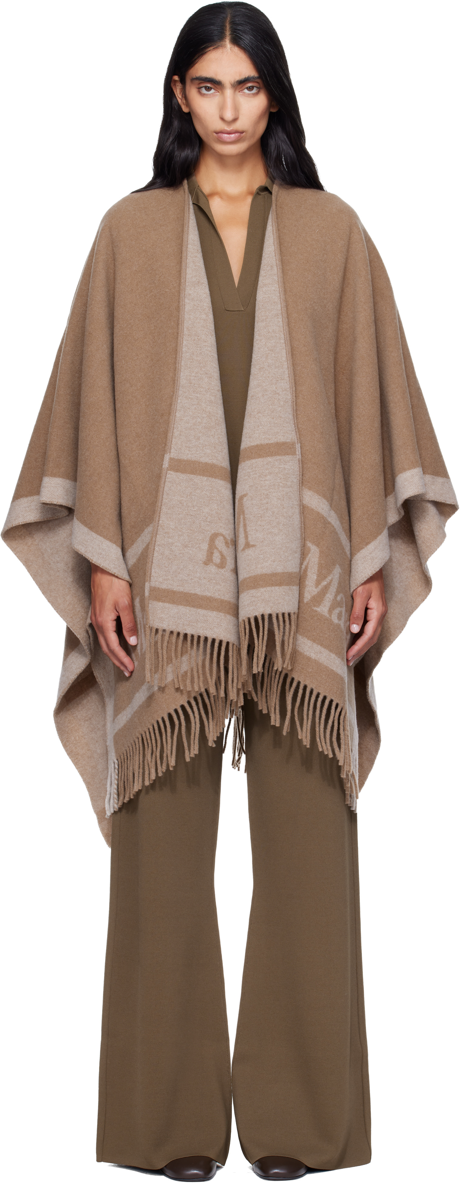 Max Mara - Écharpe Hildestole brune