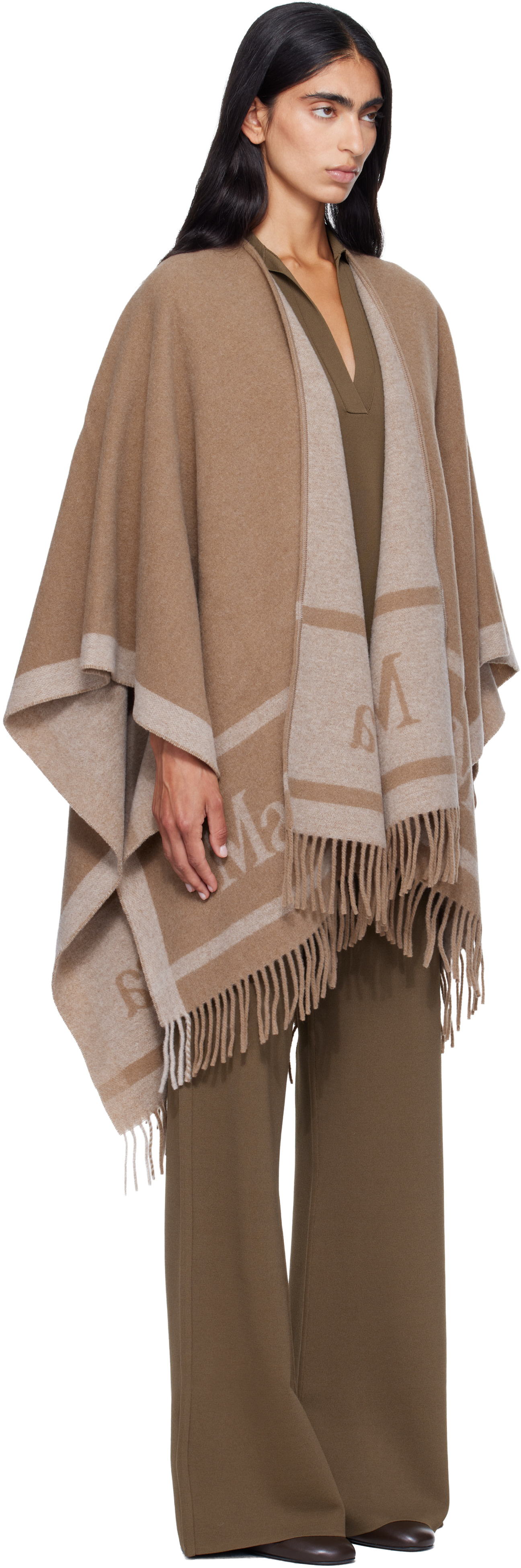 Max Mara - Écharpe Hildestole brune