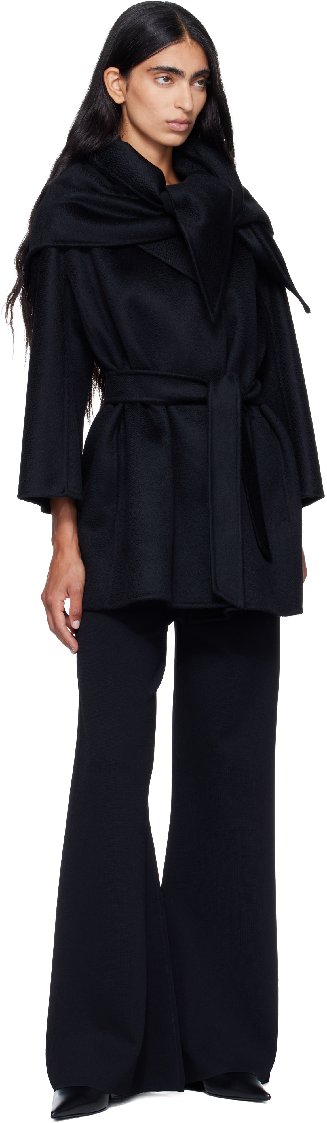 Max Mara: ブラック Detto カシミヤ コート | SSENSE 日本