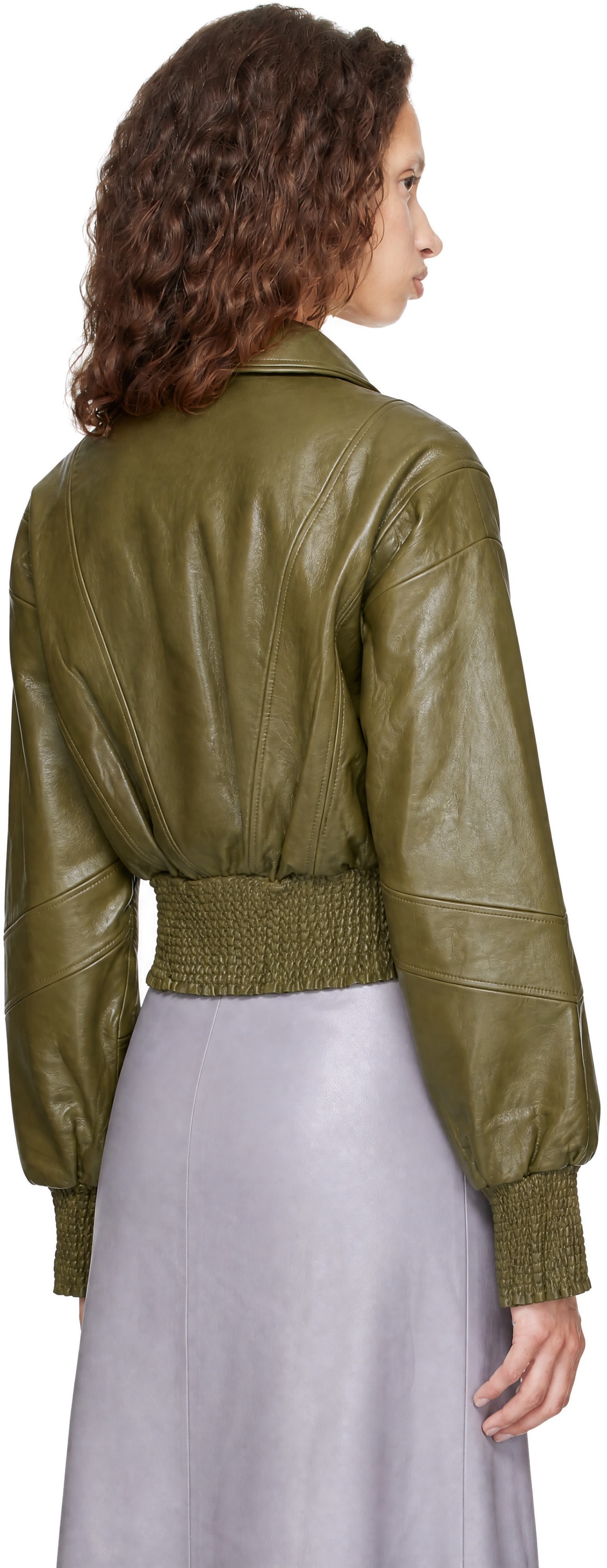 Nicklas Skovgaard - Blouson Sandy vert en cuir