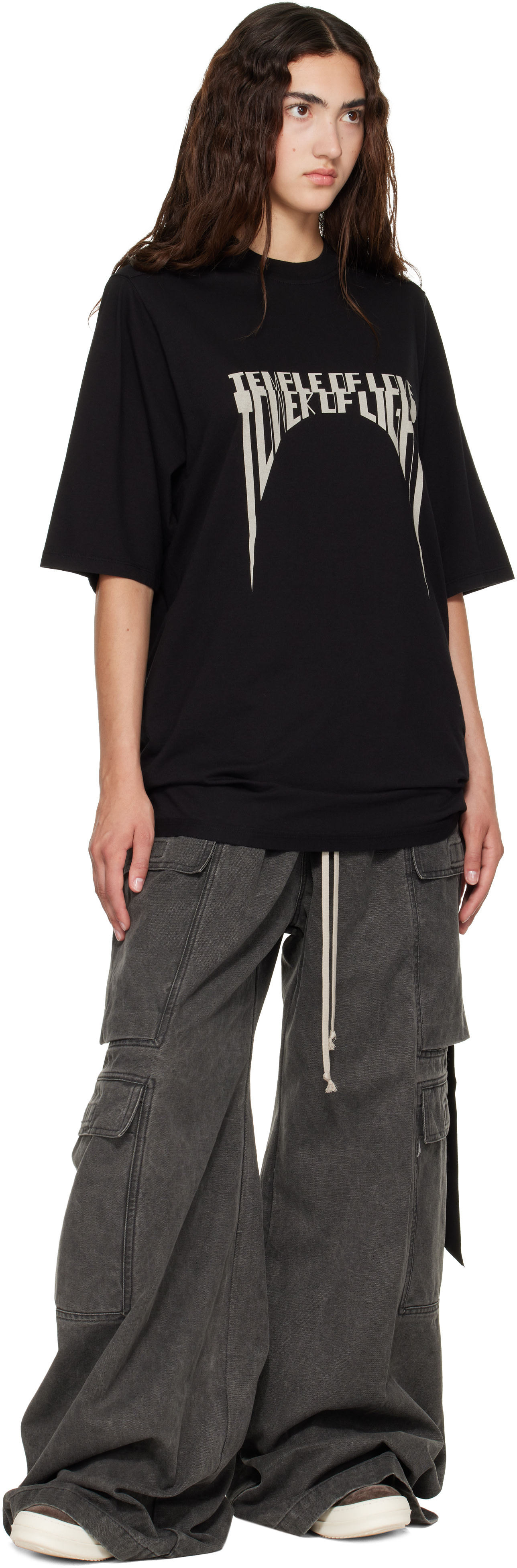Rick Owens DRKSHDW: Black Tower Double Cargo Jumbo Belas Pants