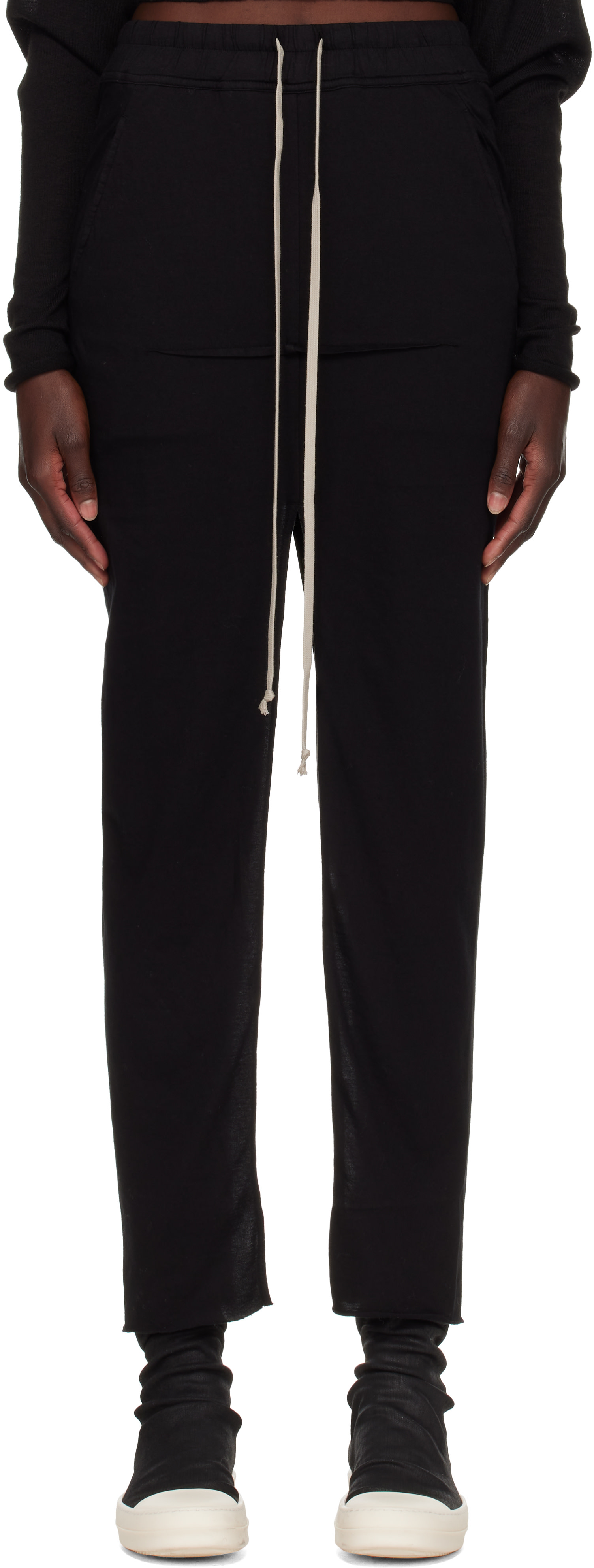 Rick Owens DRKSHDW: Black Tower Pull On Sliced Pillar Maxi Skirt