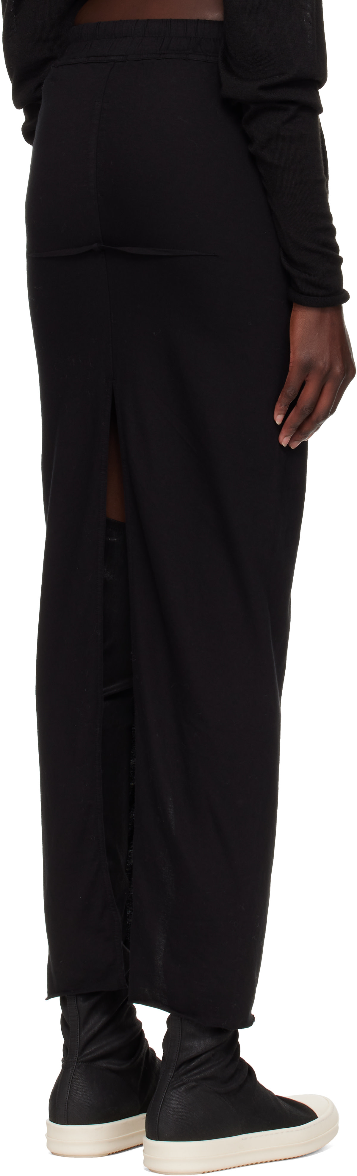 Rick Owens DRKSHDW: Black Tower Pull On Sliced Pillar Maxi Skirt