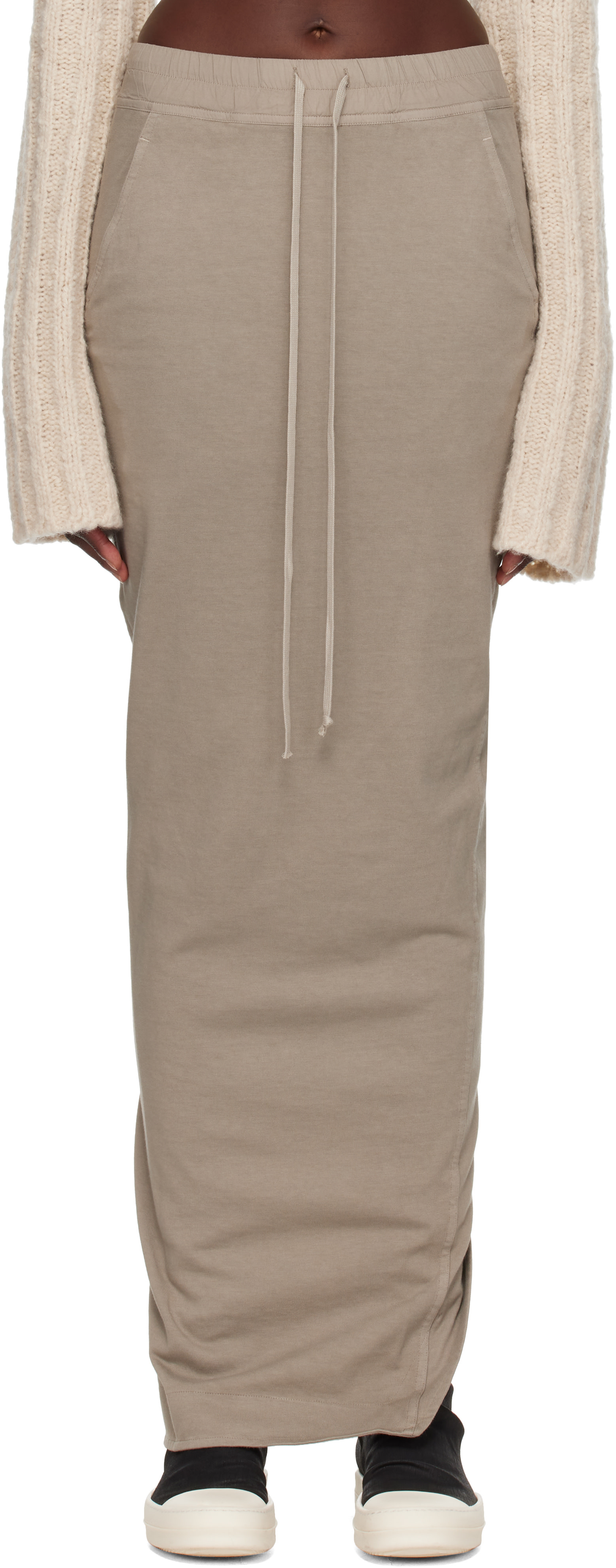 Rick Owens DRKSHDW: グレー Tower Pull On Pillar マキシスカート