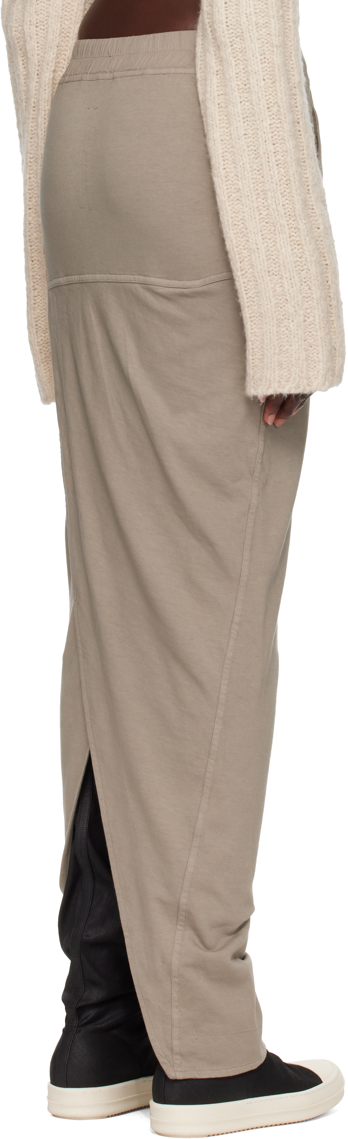Rick Owens DRKSHDW: Gray Tower Pull On Pillar Maxi Skirt | SSENSE