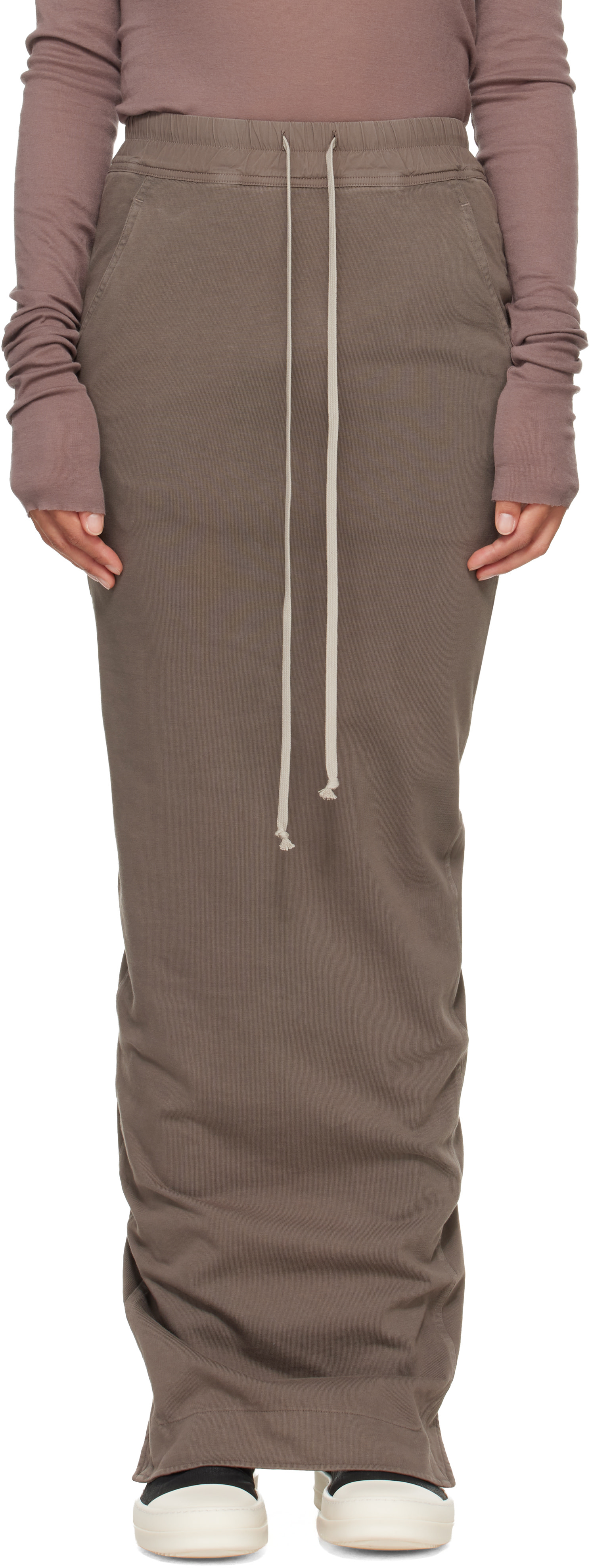 Rick Owens DRKSHDW: Gray Tower Pull On Pillar Maxi Skirt | SSENSE