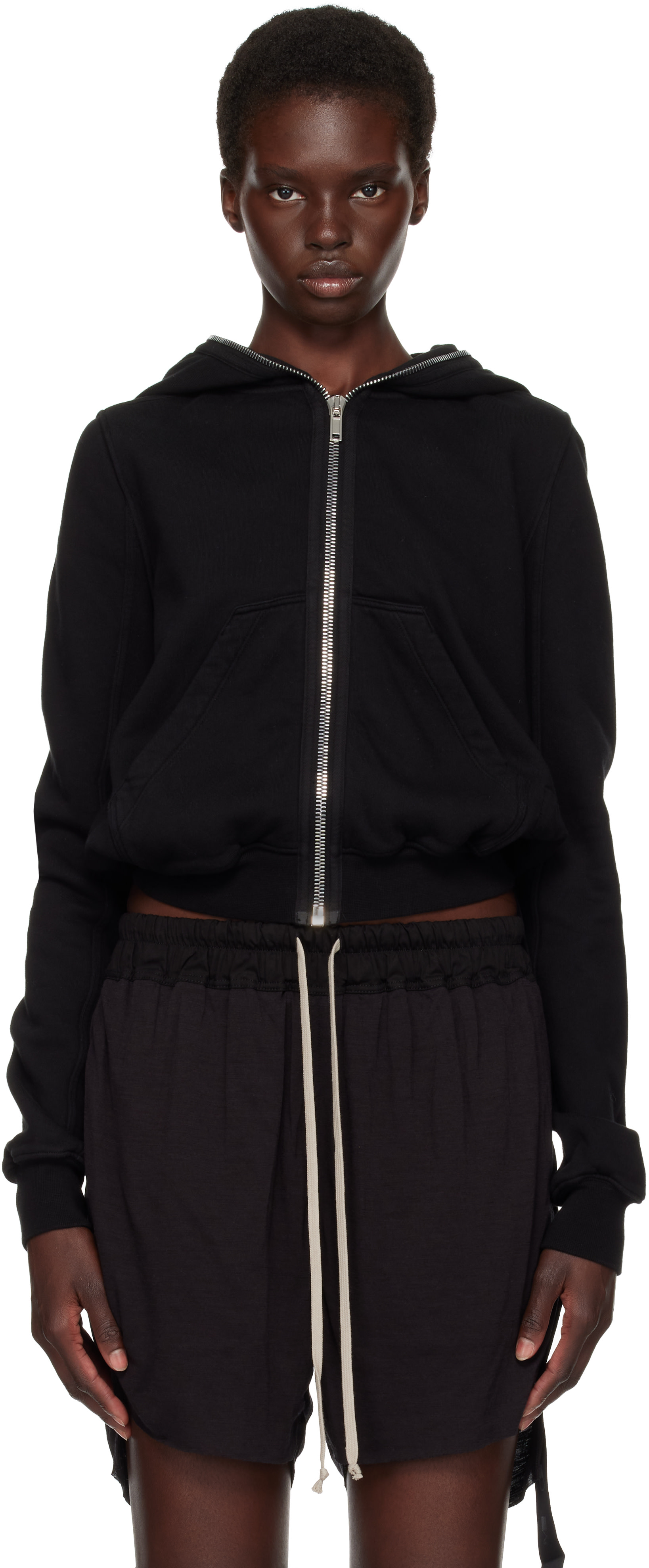 Rick Owens DRKSHDW: Black Tower Small Hoodie | SSENSE