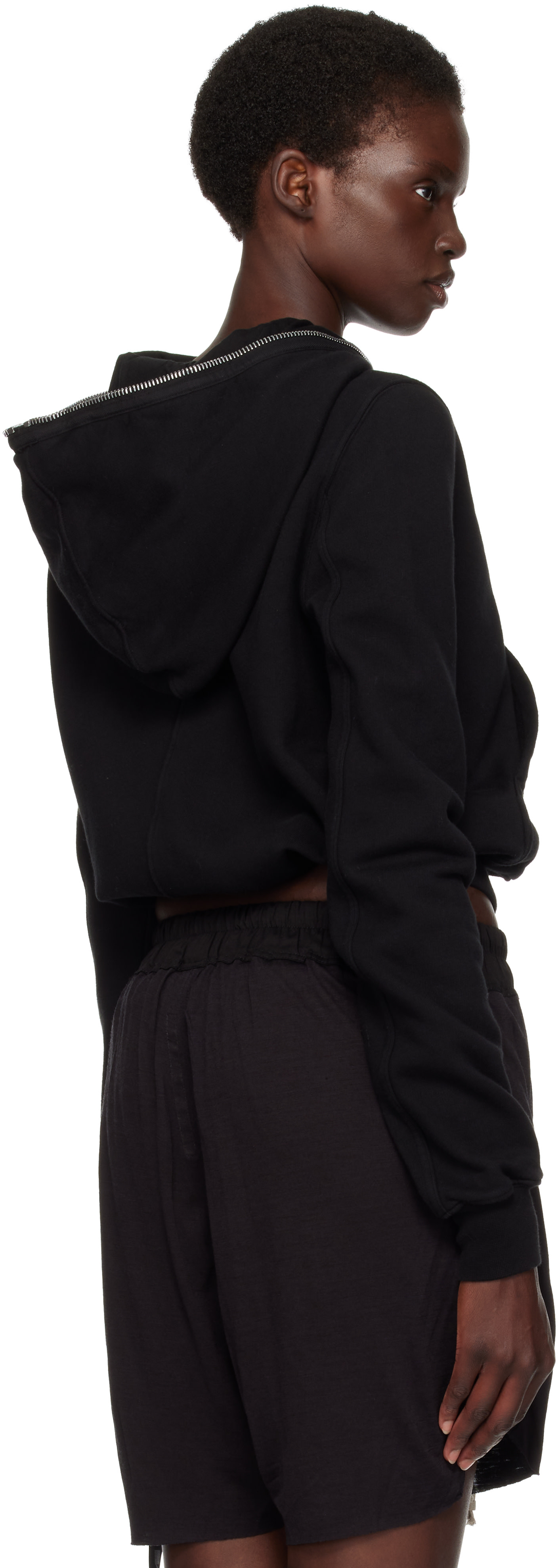 Rick Owens DRKSHDW: Black Tower Small Hoodie | SSENSE