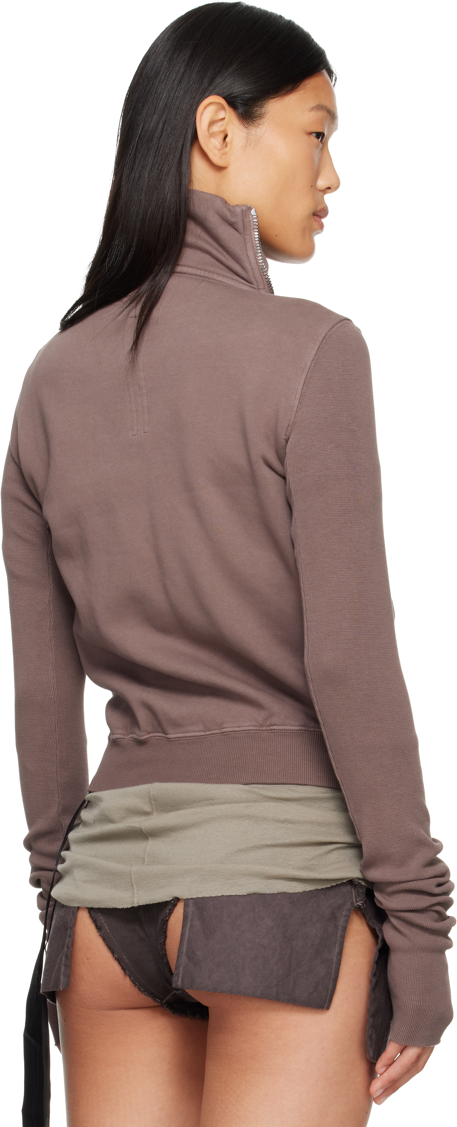 Rick Owens DRKSHDW: Taupe Tower Mountain Sweat Jacket | SSENSE
