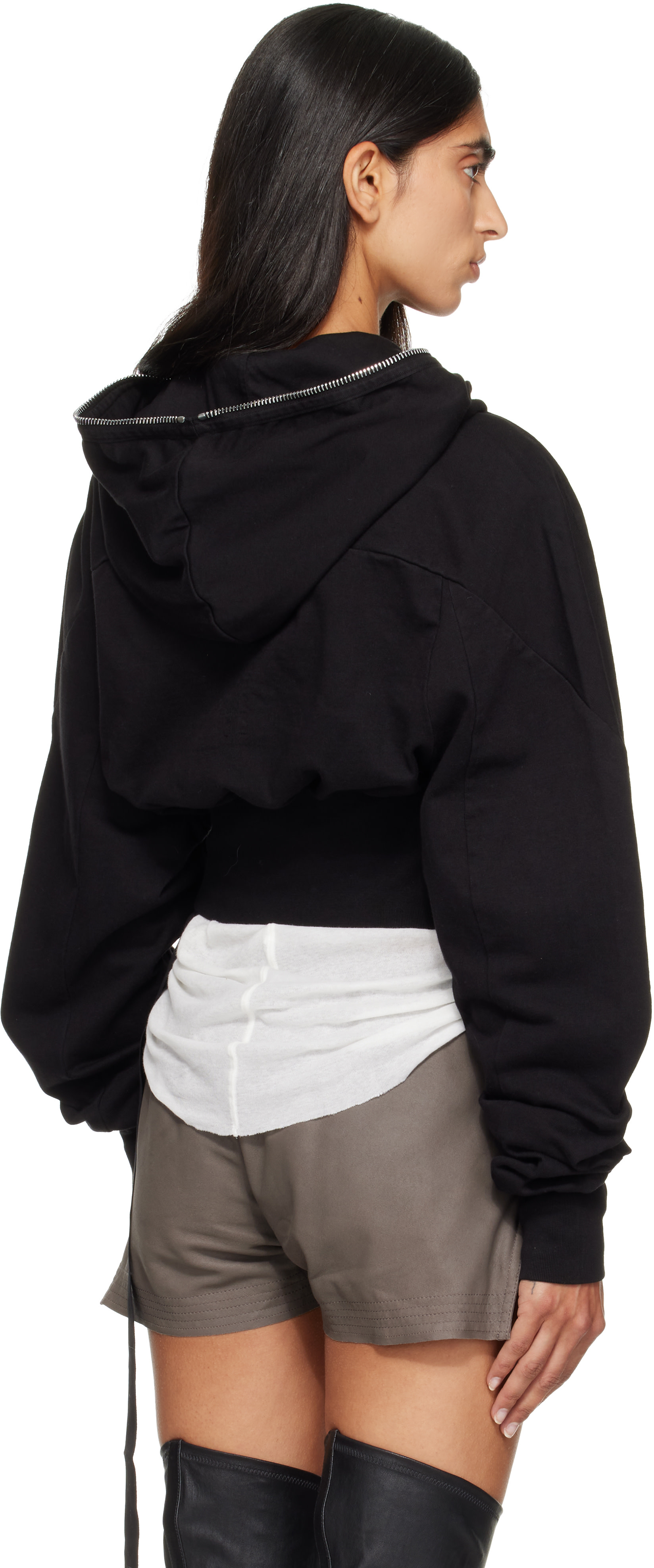 Rick Owens DRKSHDW - Pull à capuche Collage noir - Tower