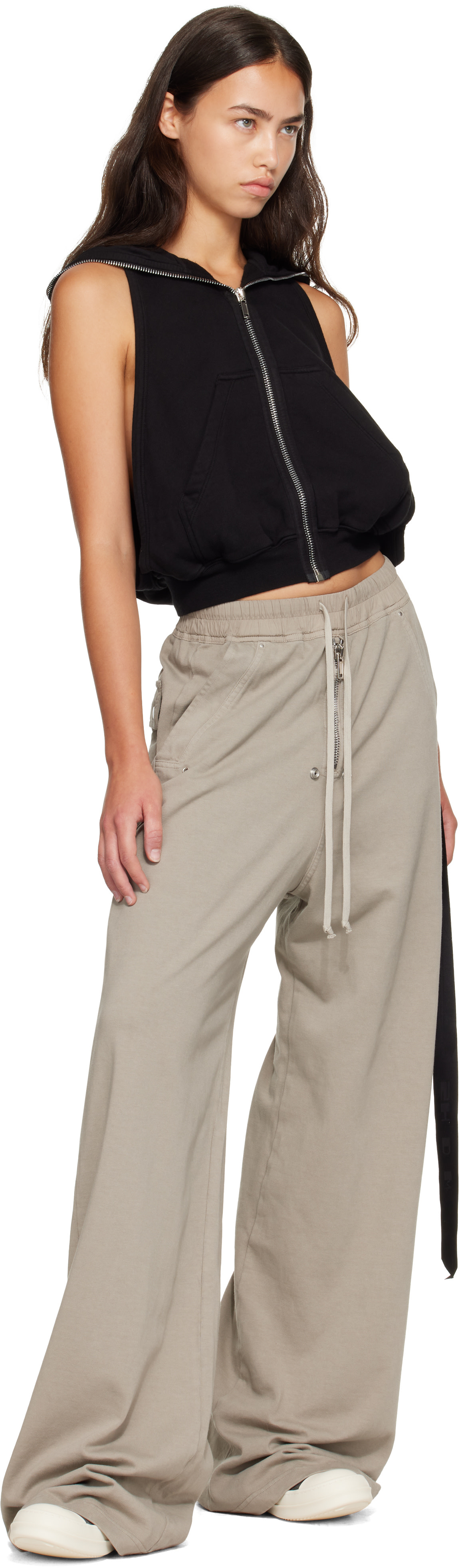 Rick Owens DRKSHDW - Pull à capuche sans manches Cyclops noir - Tower