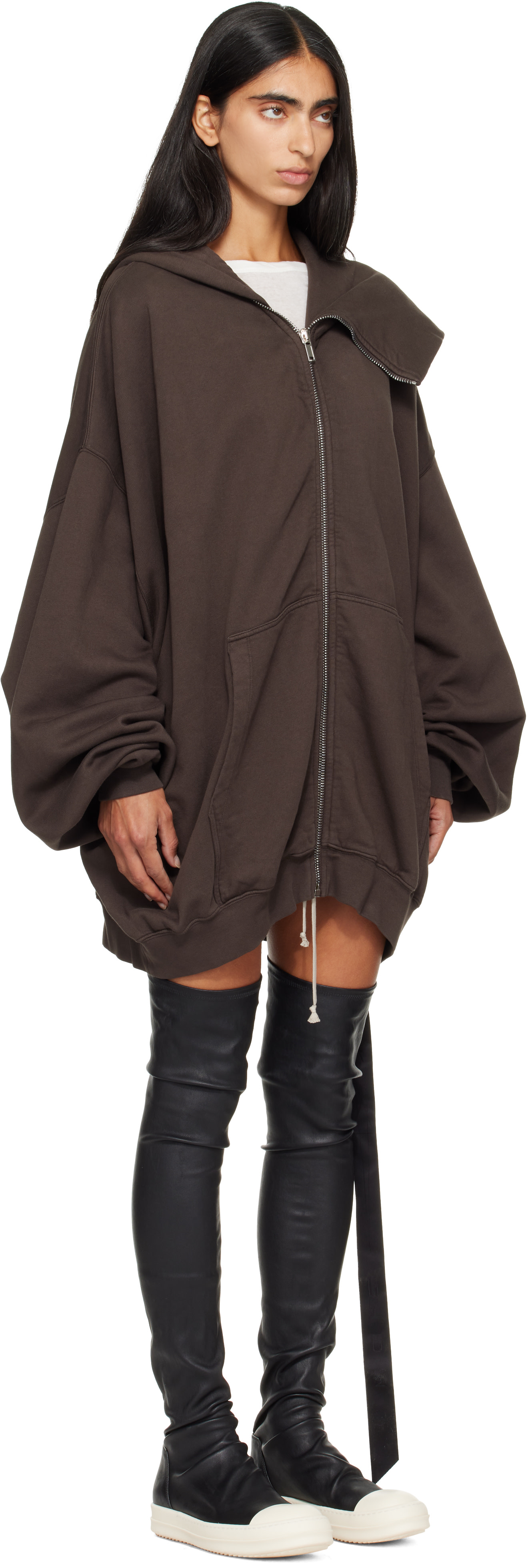 Rick Owens DRKSHDW - Pull à capuche Mountain Hun gris - Tower
