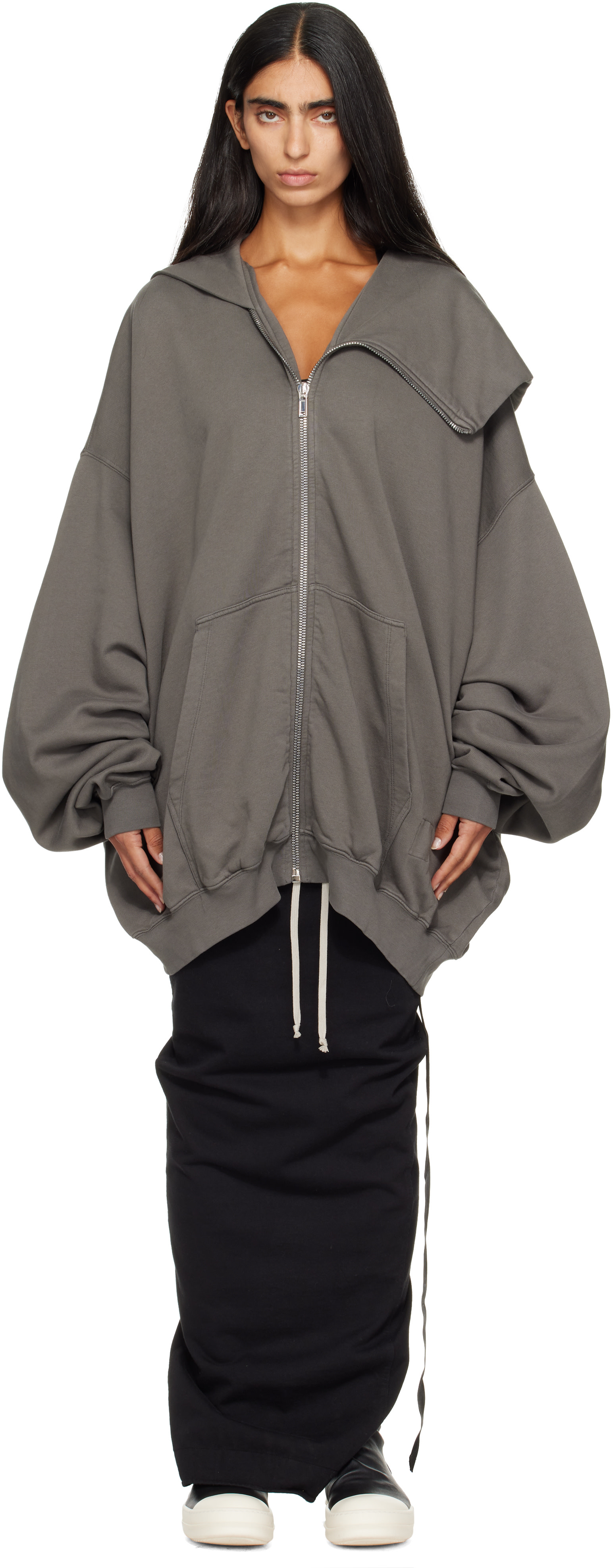 Rick Owens DRKSHDW - Pull à capuche Mountain Hun gris - Tower
