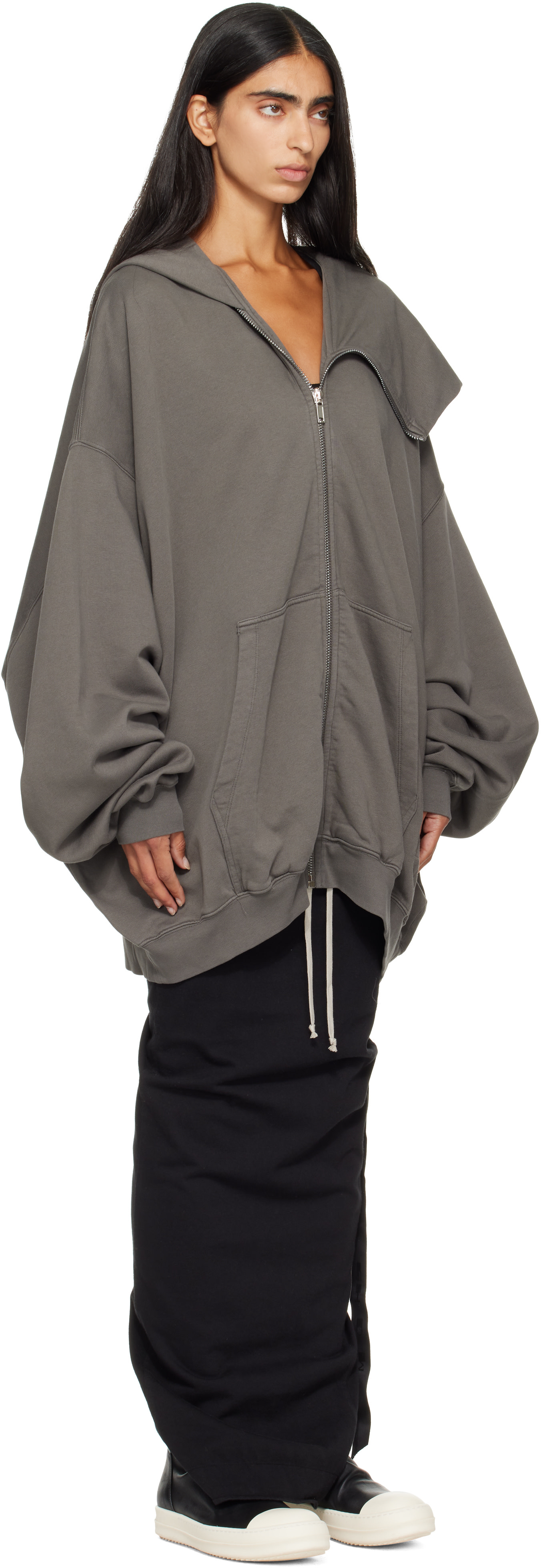 Rick Owens DRKSHDW - Pull à capuche Mountain Hun gris - Tower