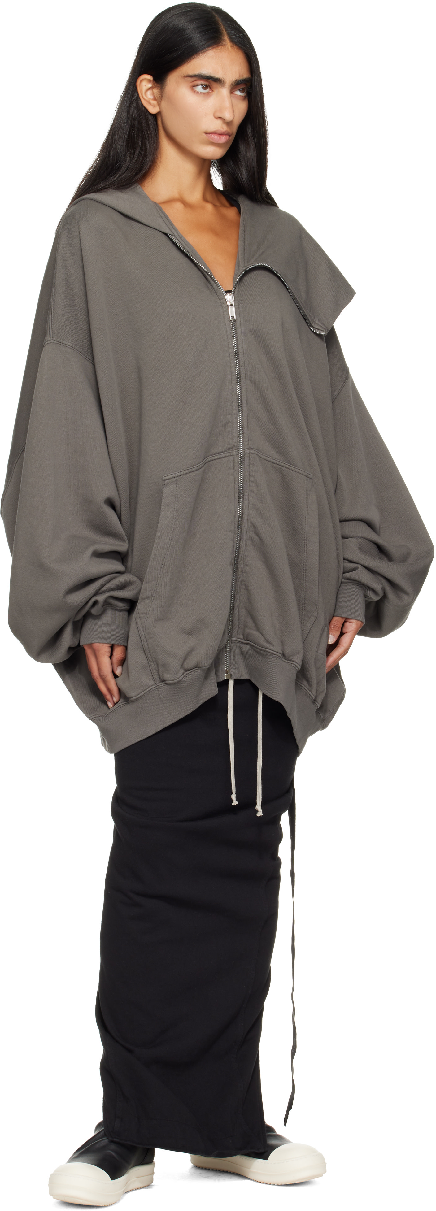 Rick Owens DRKSHDW - Pull à capuche Mountain Hun gris - Tower