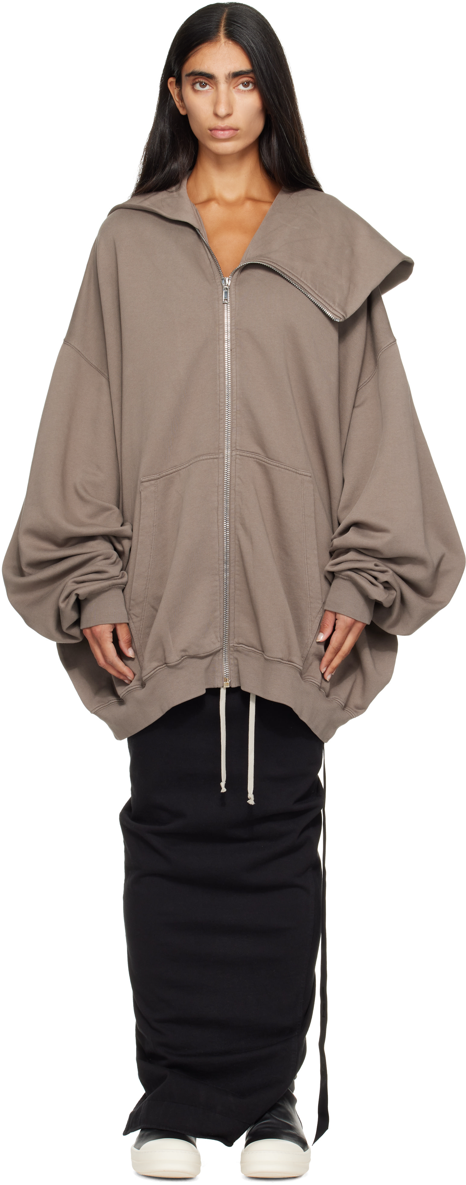 Rick Owens DRKSHDW: Gray Tower Mountain Hun Hoodie | SSENSE