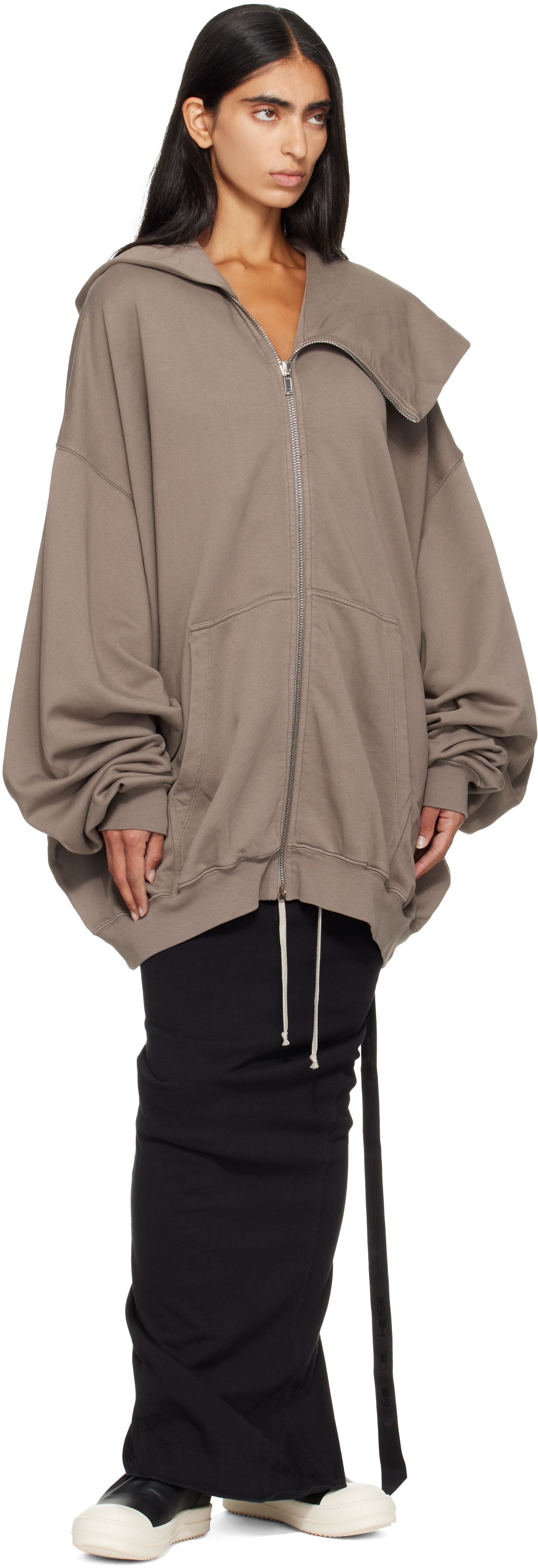Rick Owens DRKSHDW - Pull à capuche Mountain Hun gris - Tower