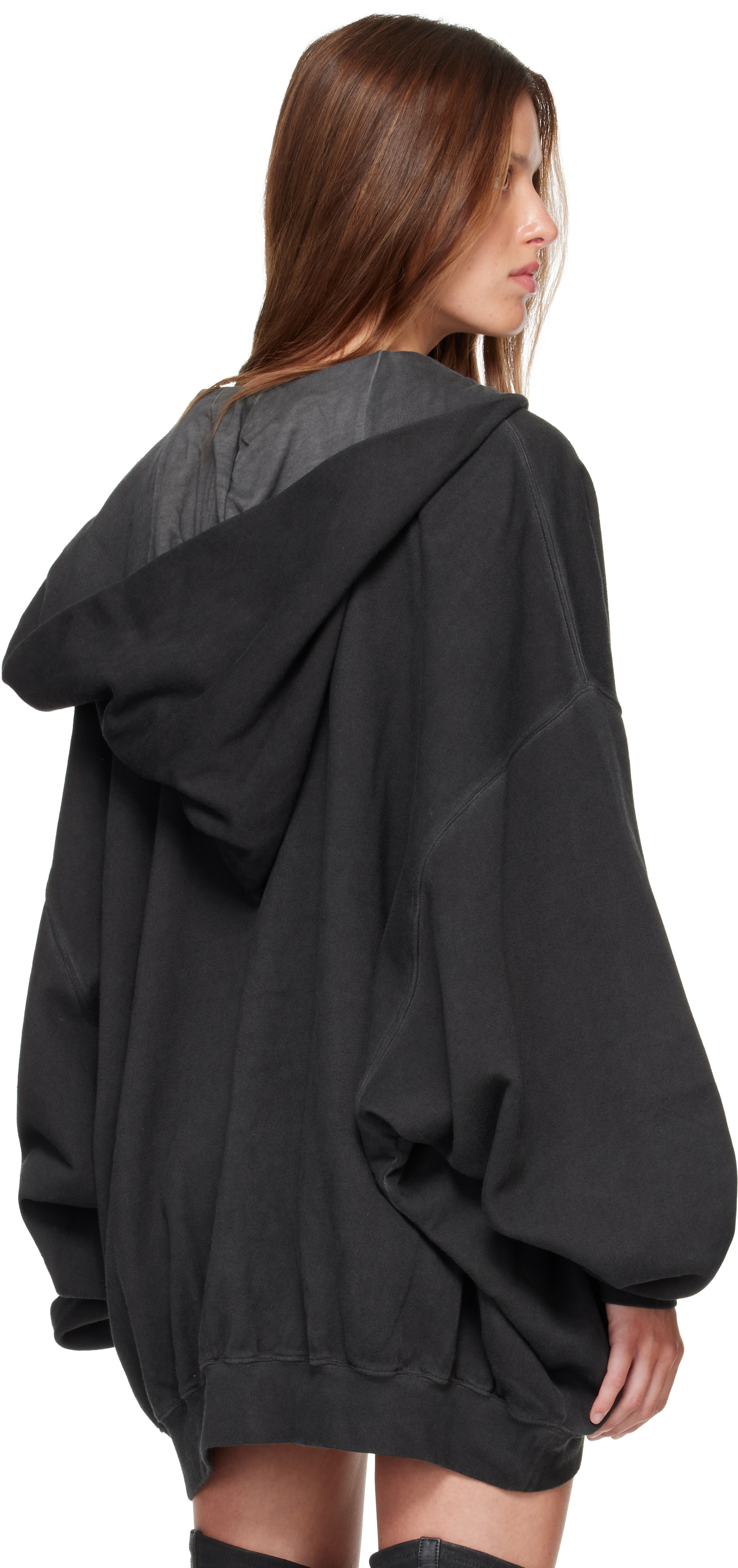 Rick Owens DRKSHDW - Pull à capuche Mountain Hun gris - Tower