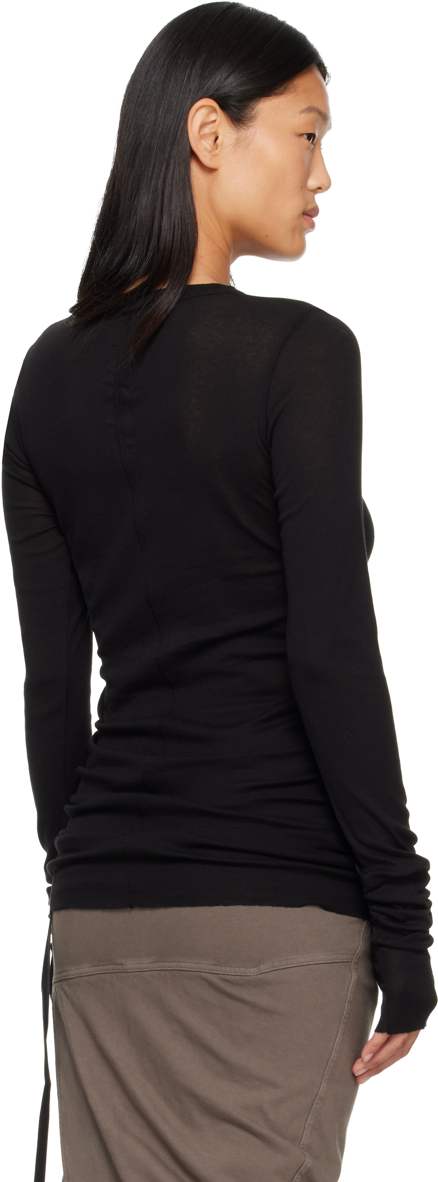 Rick Owens DRKSHDW: Black Tower Basic LS T-shirt | SSENSE