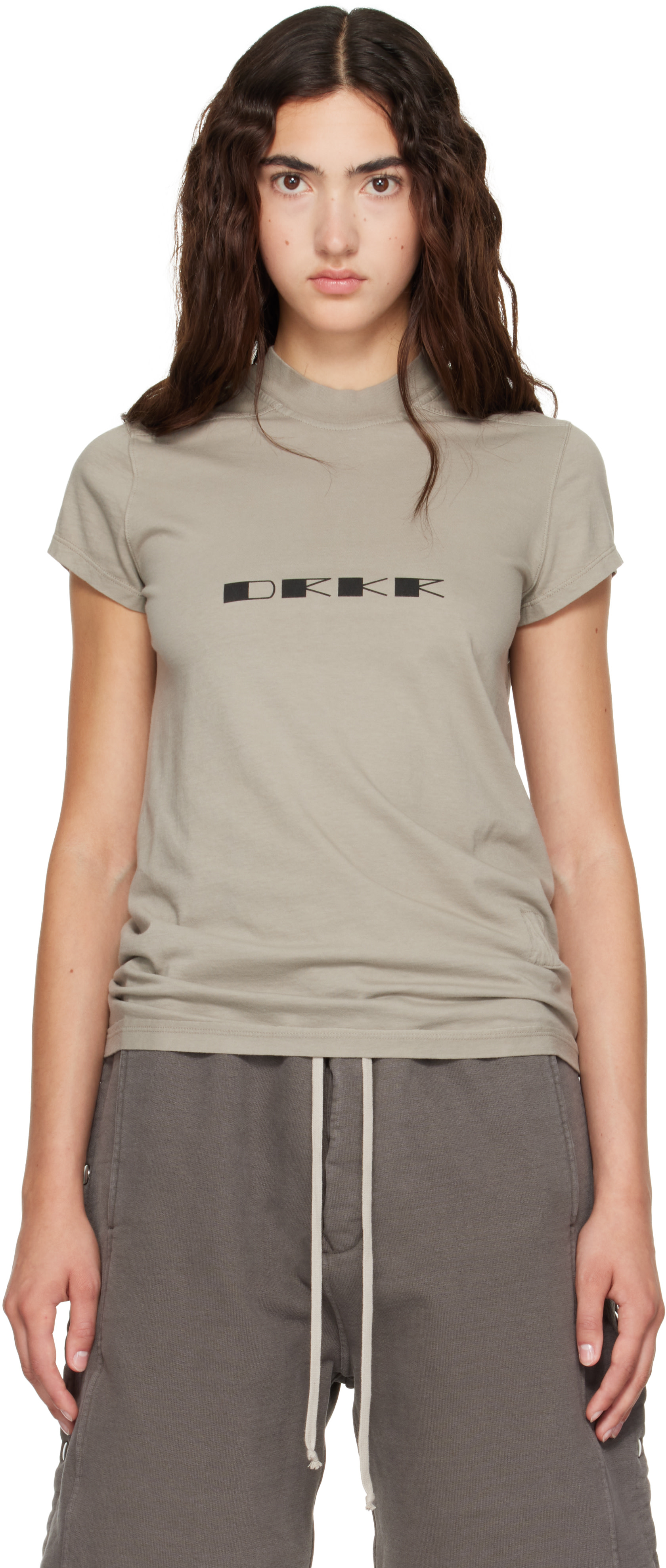 Rick Owens DRKSHDW: Beige Tower Small Level T-shirt | SSENSE
