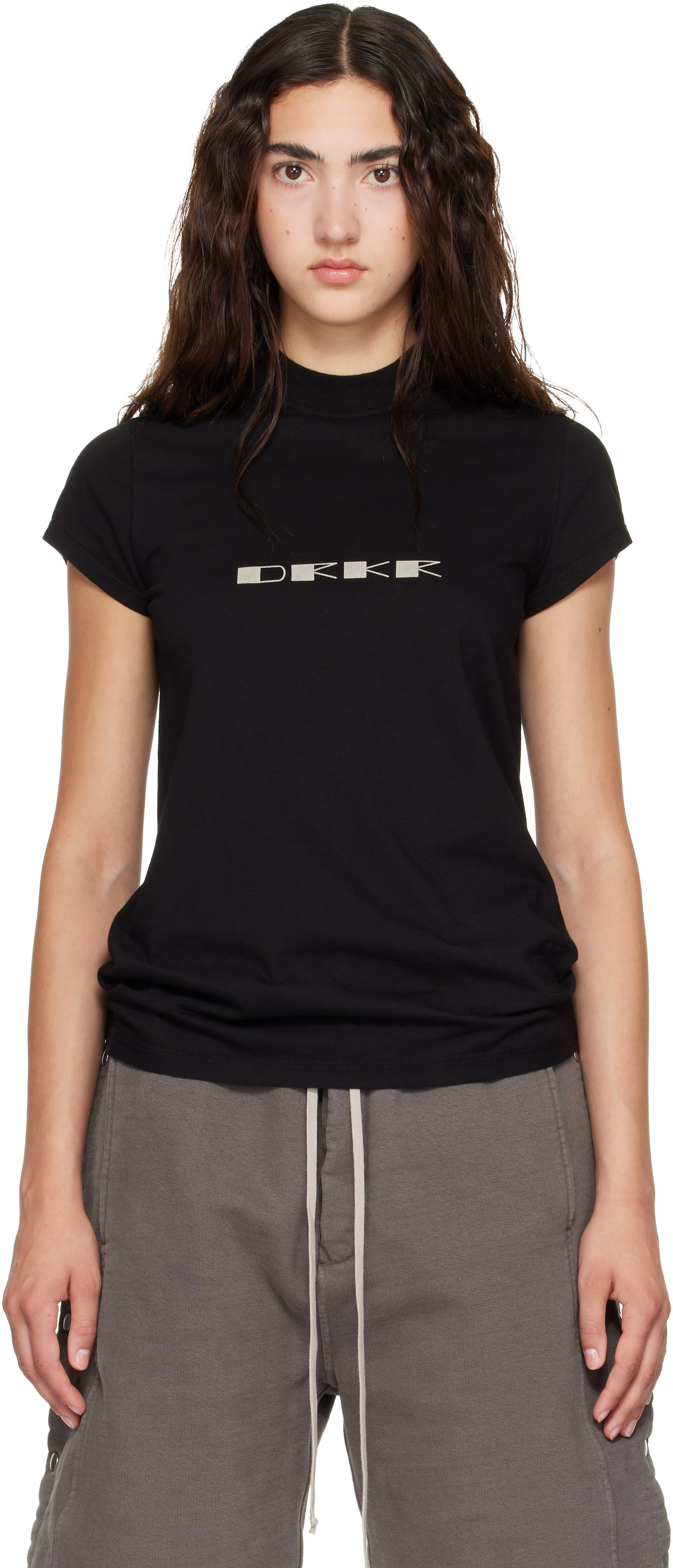 rick owens drkshdw level t XSサイズ 26ss Rick Owens DRKSHDW: Black Tower Small Level T-shirt | SSENSE