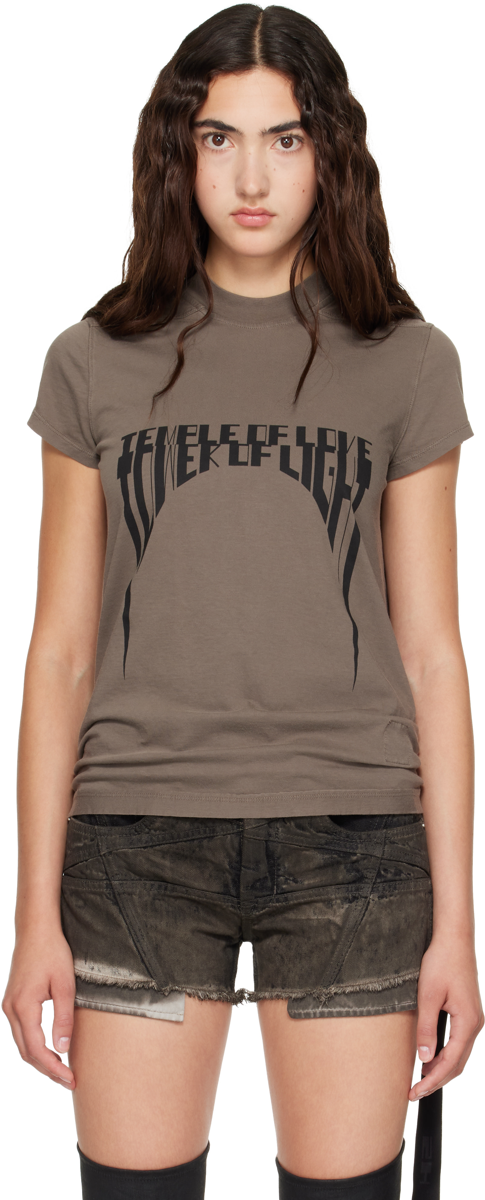 Rick Owens DRKSHDW: Taupe Tower Small Level T-shirt | SSENSE