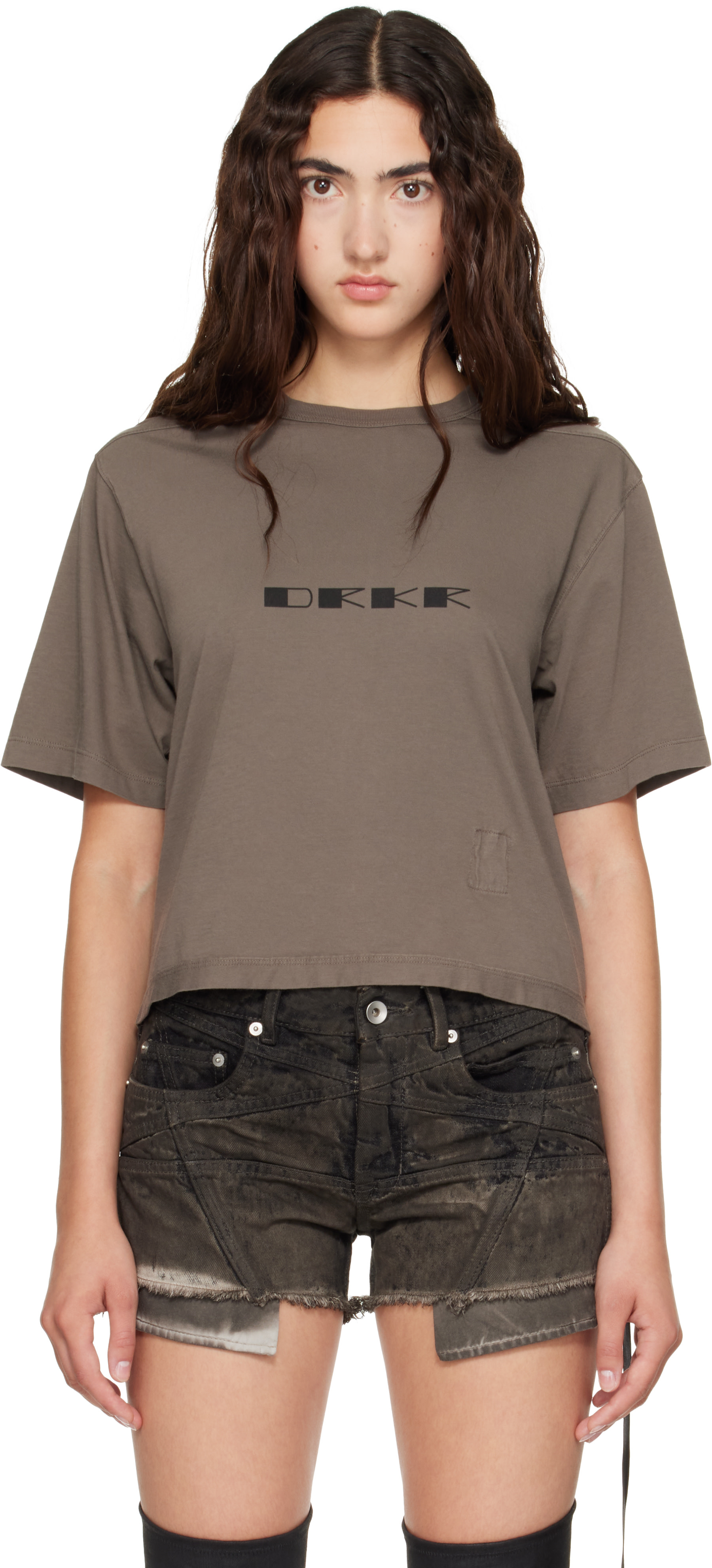 Rick Owens DRKSHDW: Taupe Tower Basic S/S T-shirt | SSENSE