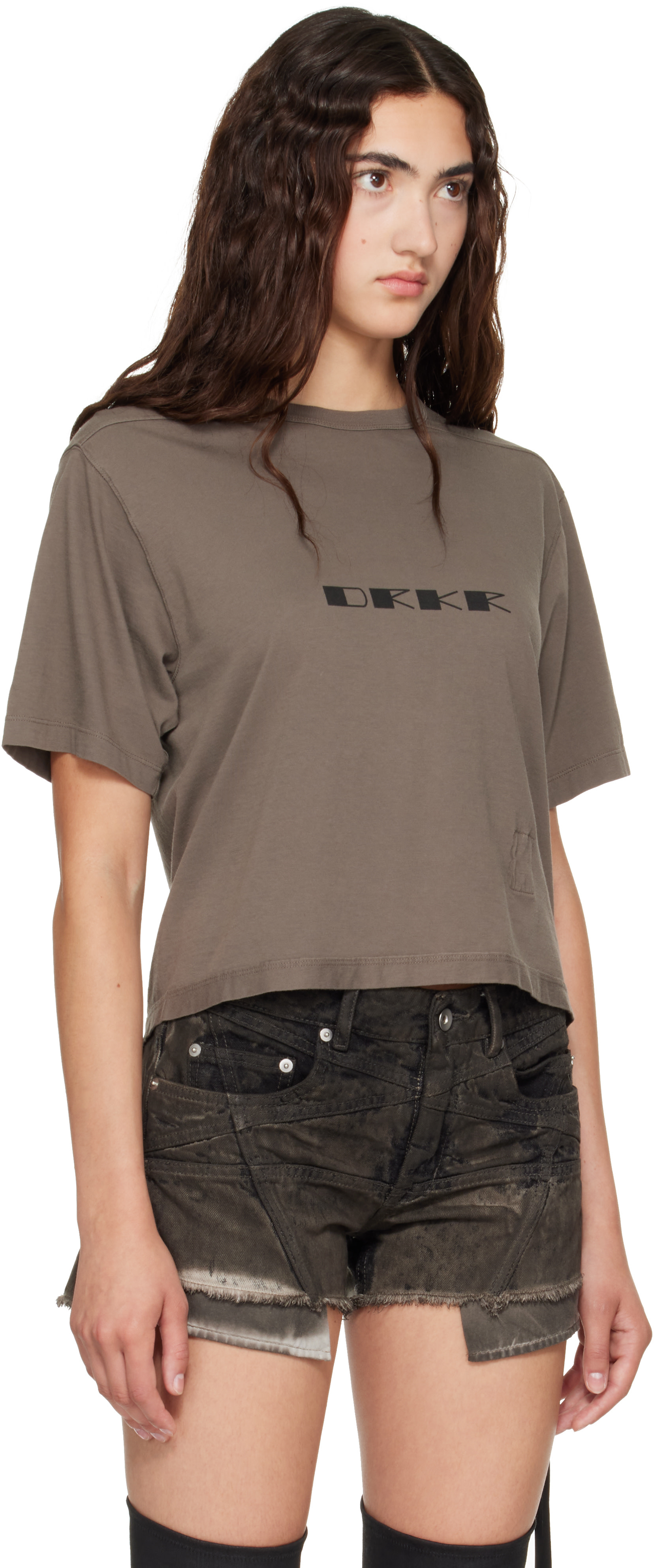 Rick Owens DRKSHDW: Taupe Tower Basic S/S T-shirt | SSENSE