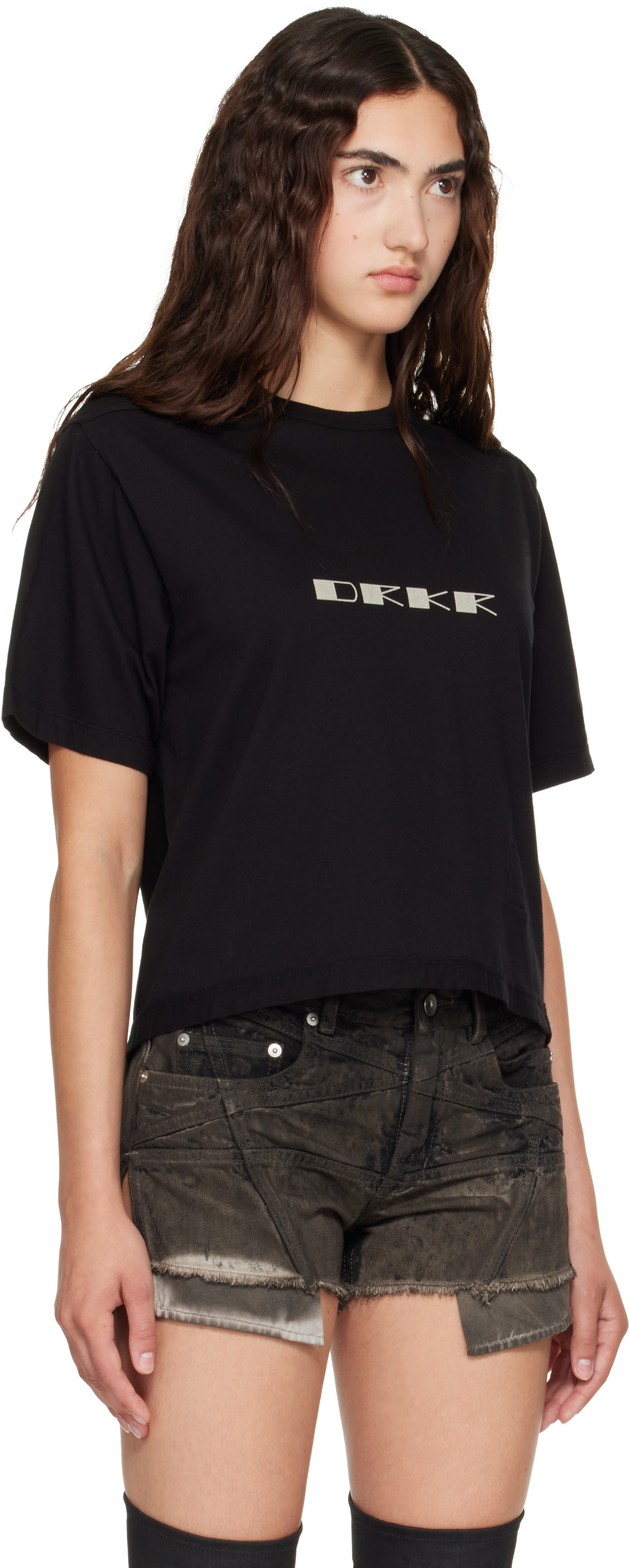 Rick Owens DRKSHDW: Black Tower Basic S/S T-shirt | SSENSE